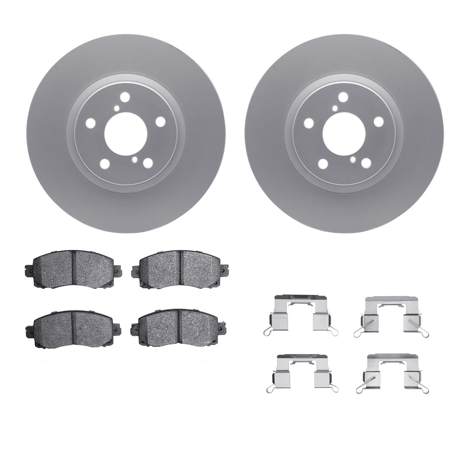 4312-13040 Geospec Brake Rotors with 3000-Series Ceramic Brake Pads & Hardware, Fits Select Subaru, Position: Front
