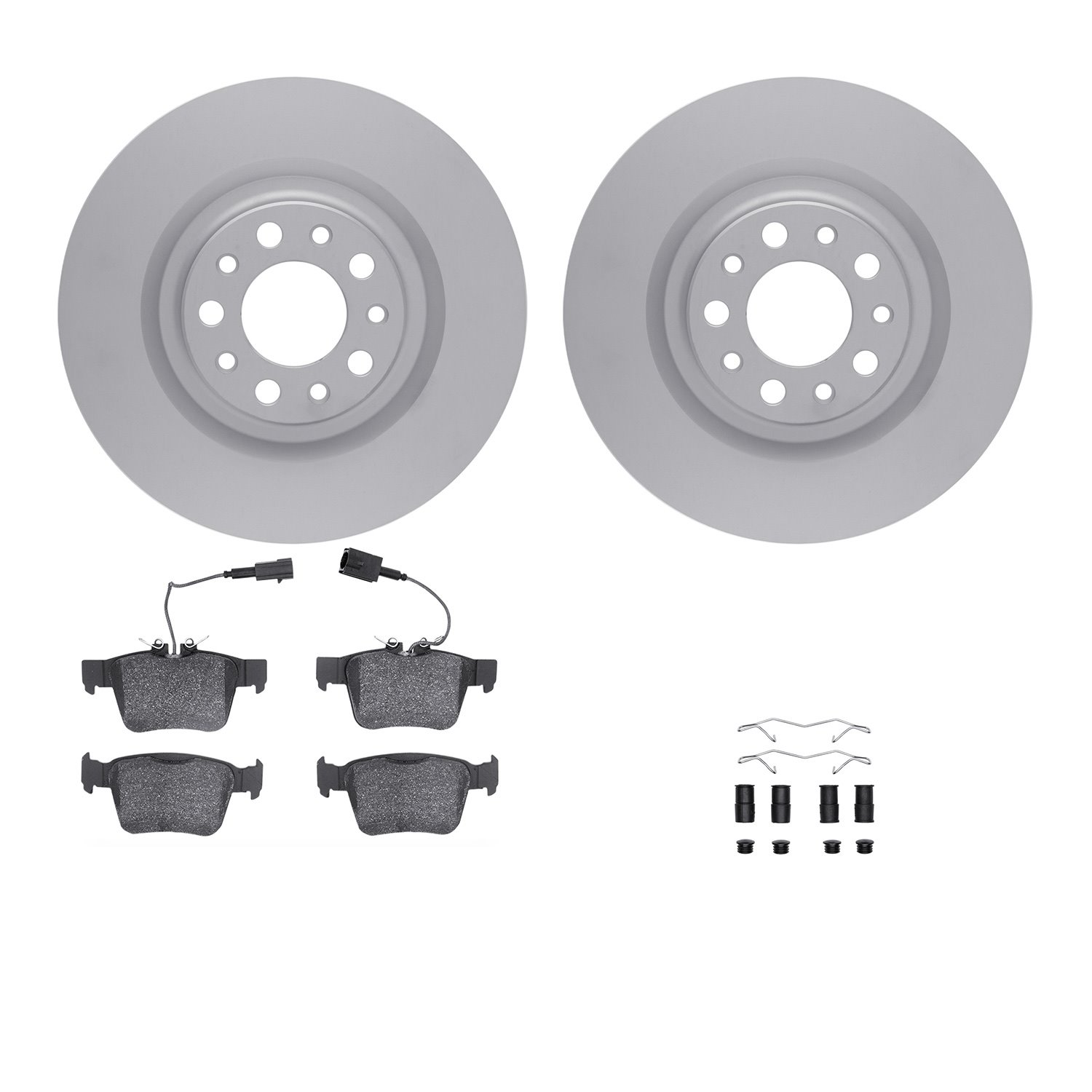 4312-16001 Geospec Brake Rotors with 3000-Series Ceramic Brake Pads & Hardware, 2017-2021 Alfa Romeo, Position: Rear