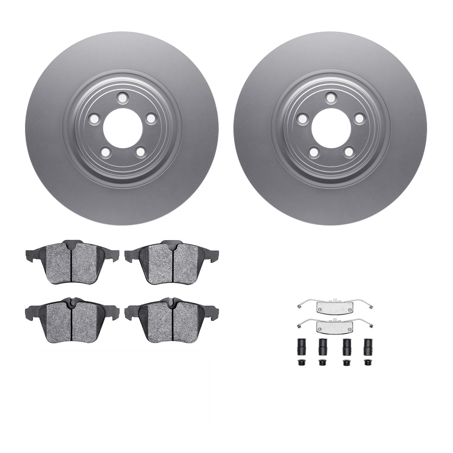 4312-20009 Geospec Brake Rotors with 3000-Series Ceramic Brake Pads & Hardware, 2009-2015 Jaguar, Position: Front