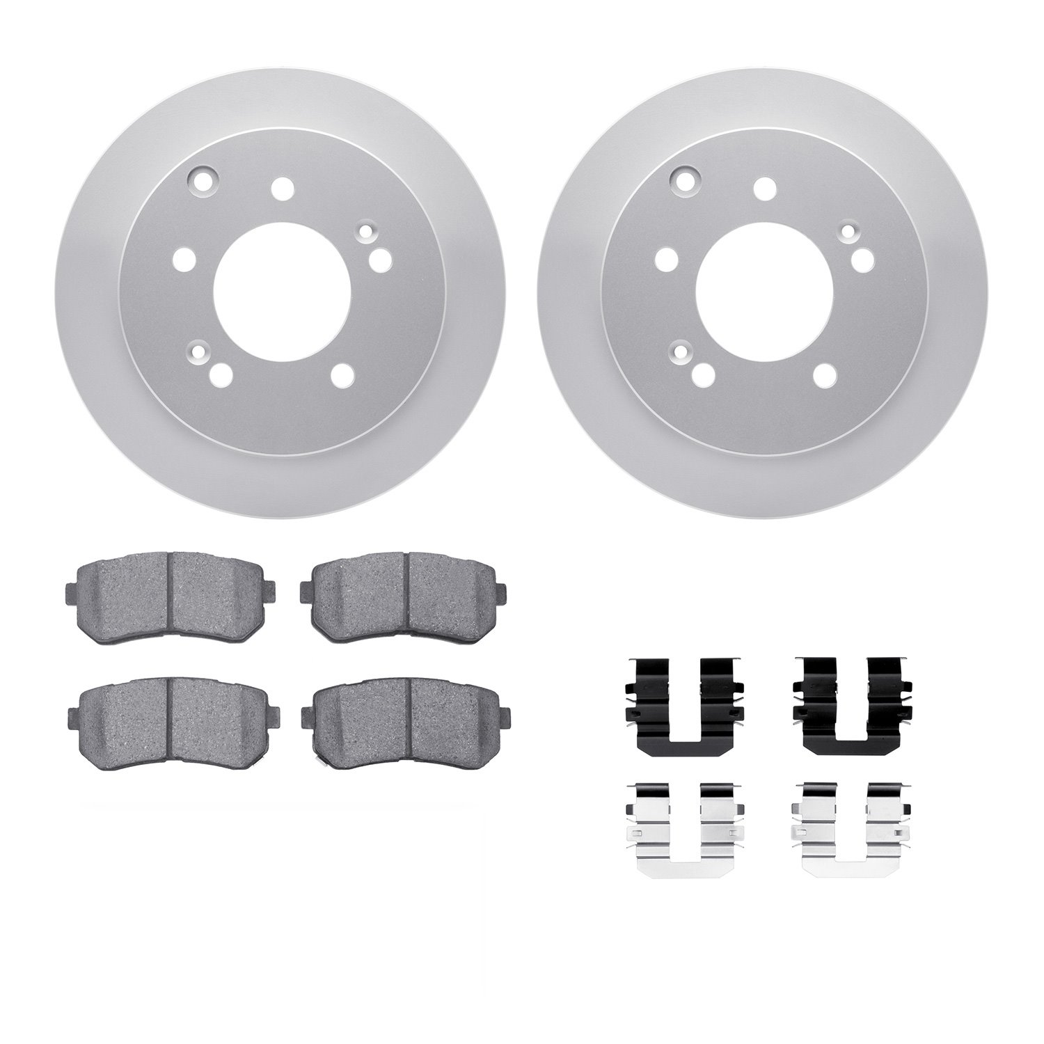 4312-21012 Geospec Brake Rotors with 3000-Series Ceramic Brake Pads & Hardware, 2010-2013 Kia/Hyundai/Genesis, Position: Rear