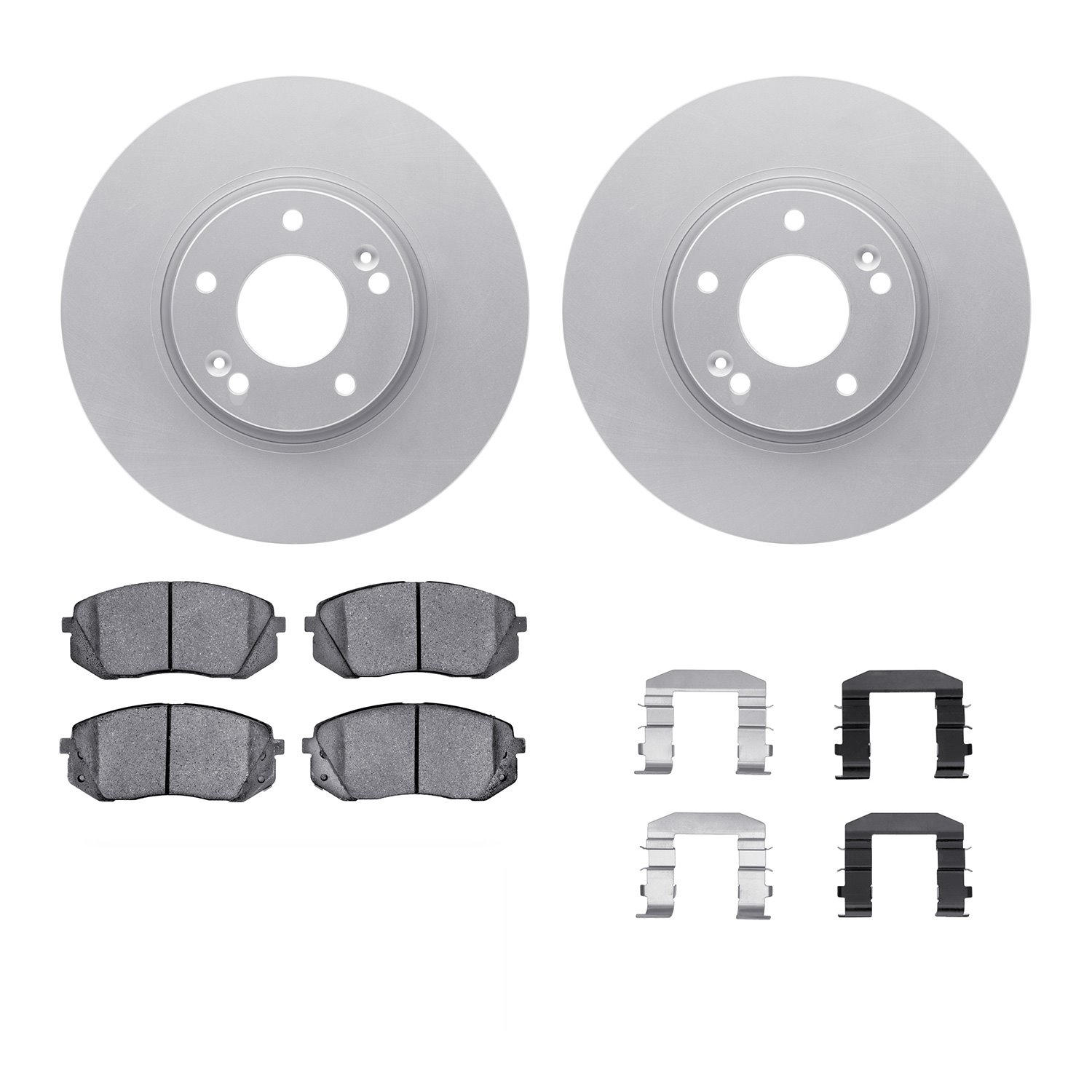 4312-21014 Geospec Brake Rotors with 3000-Series Ceramic Brake Pads & Hardware, 2015-2017 Kia/Hyundai/Genesis, Position: Front