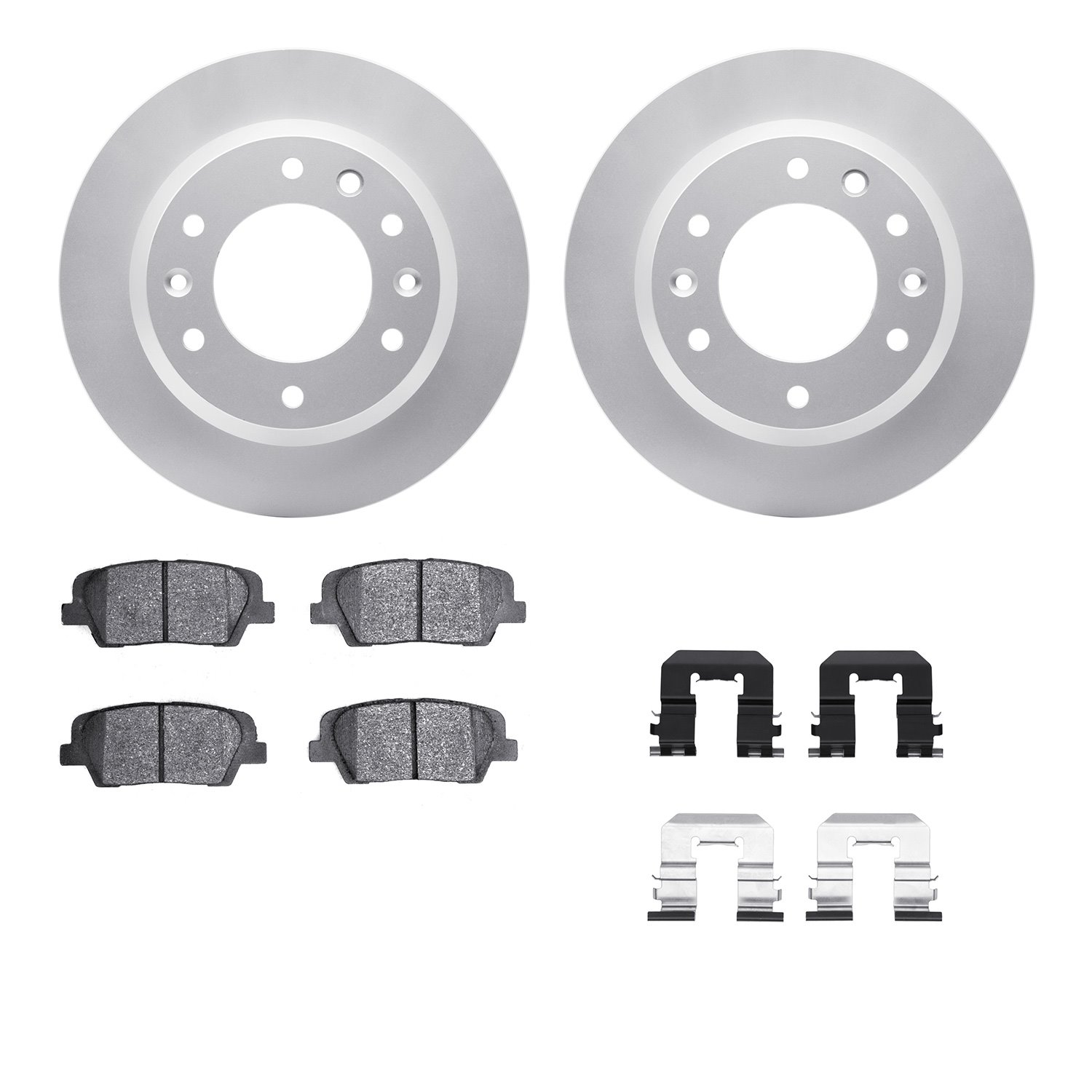 4312-21030 Geospec Brake Rotors with 3000-Series Ceramic Brake Pads & Hardware, 2007-2014 Kia/Hyundai/Genesis, Position: Rear