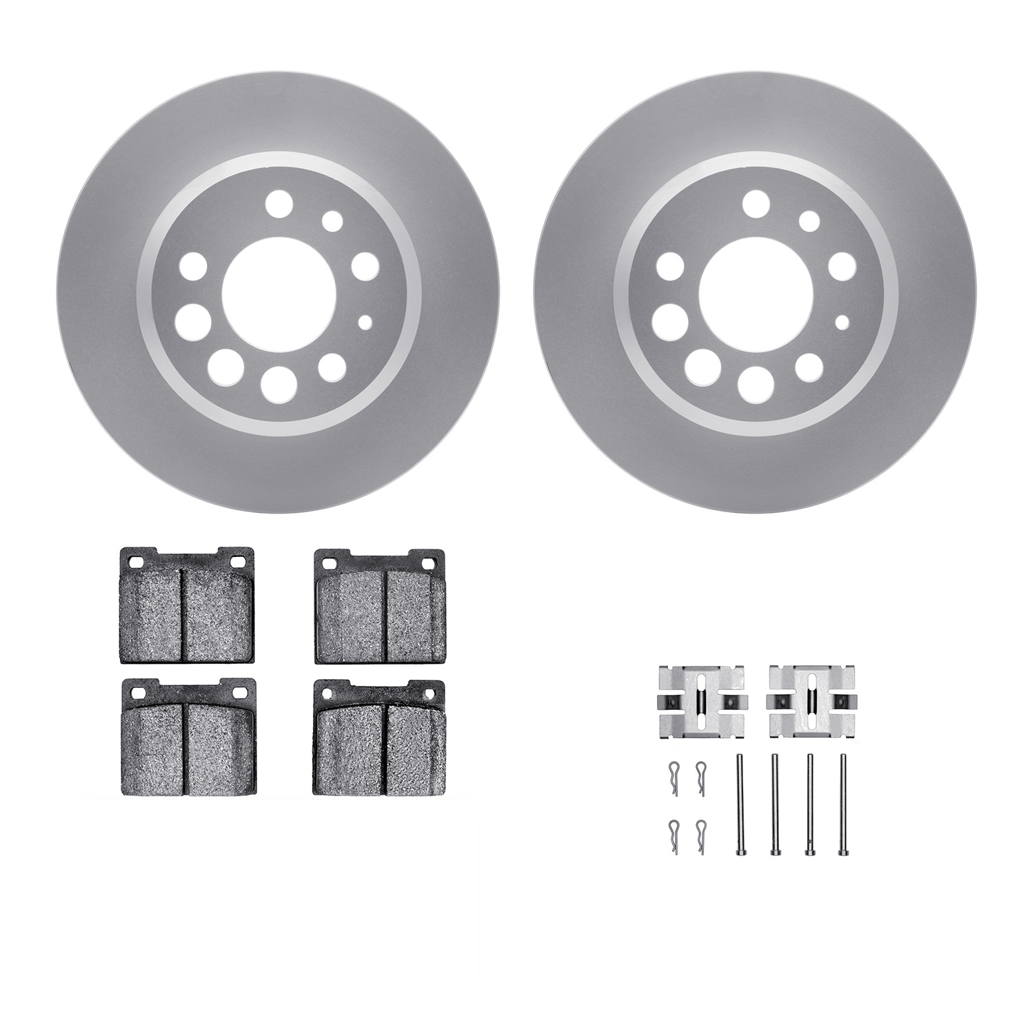 4312-27008 Geospec Brake Rotors with 3000-Series Ceramic Brake Pads & Hardware, 1975-1987 Volvo, Position: Rear