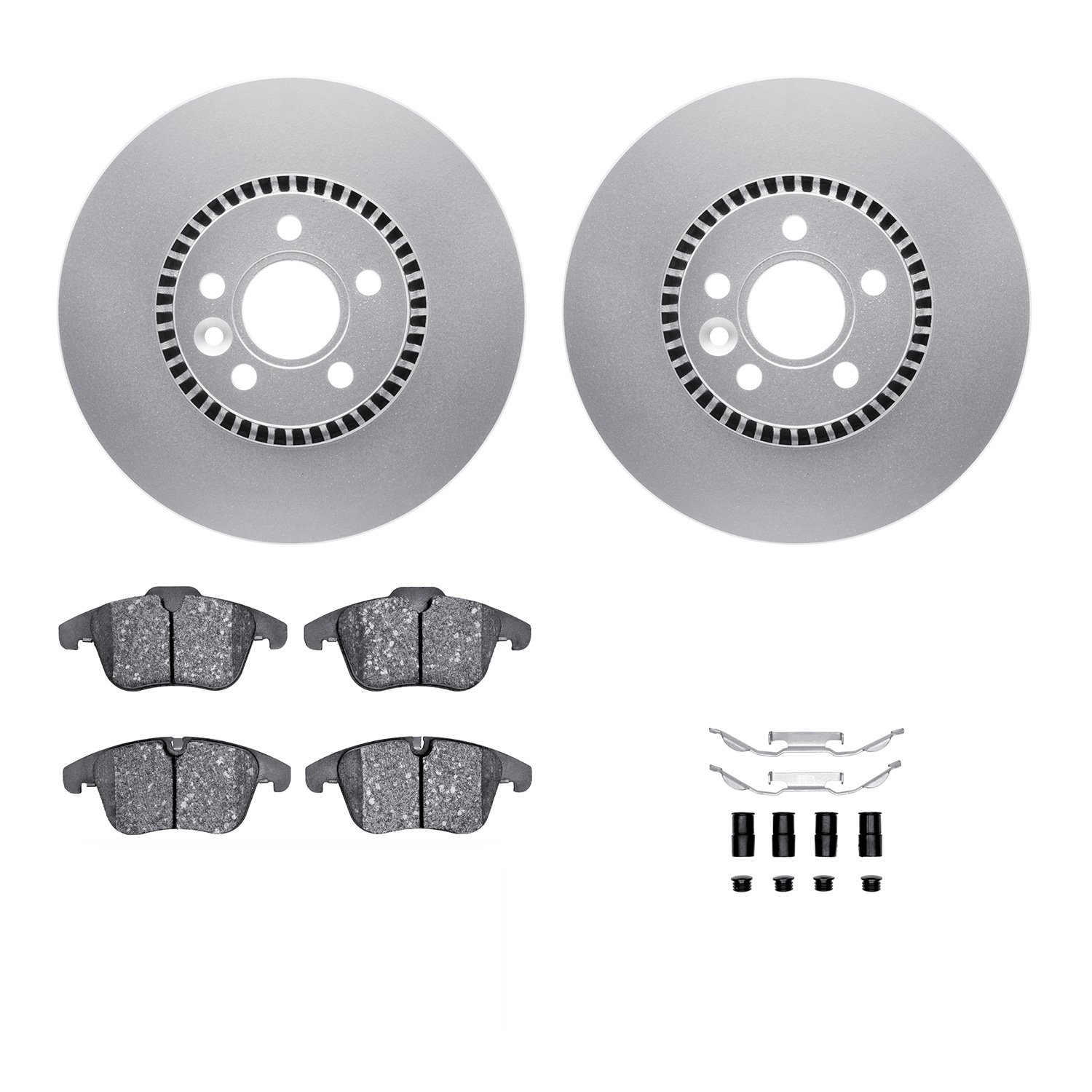 4312-27027 Geospec Brake Rotors with 3000-Series Ceramic Brake Pads & Hardware, 2008-2015 Land Rover, Position: Front