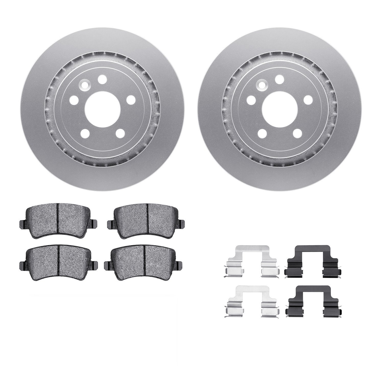 4312-27029 Geospec Brake Rotors with 3000-Series Ceramic Brake Pads & Hardware, 2007-2015 Volvo, Position: Rear