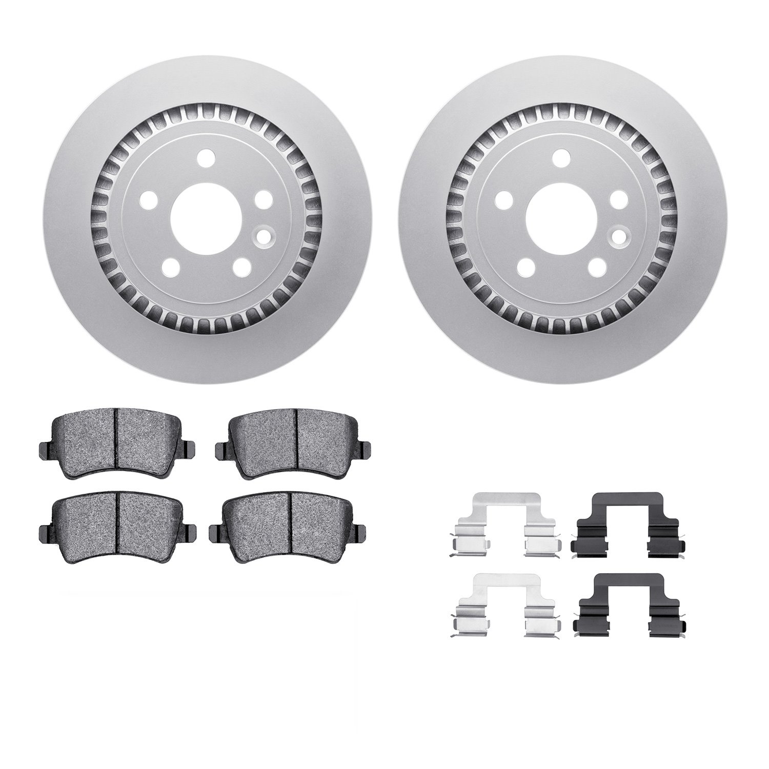 4312-27030 Geospec Brake Rotors with 3000-Series Ceramic Brake Pads & Hardware, 2010-2017 Volvo, Position: Rear