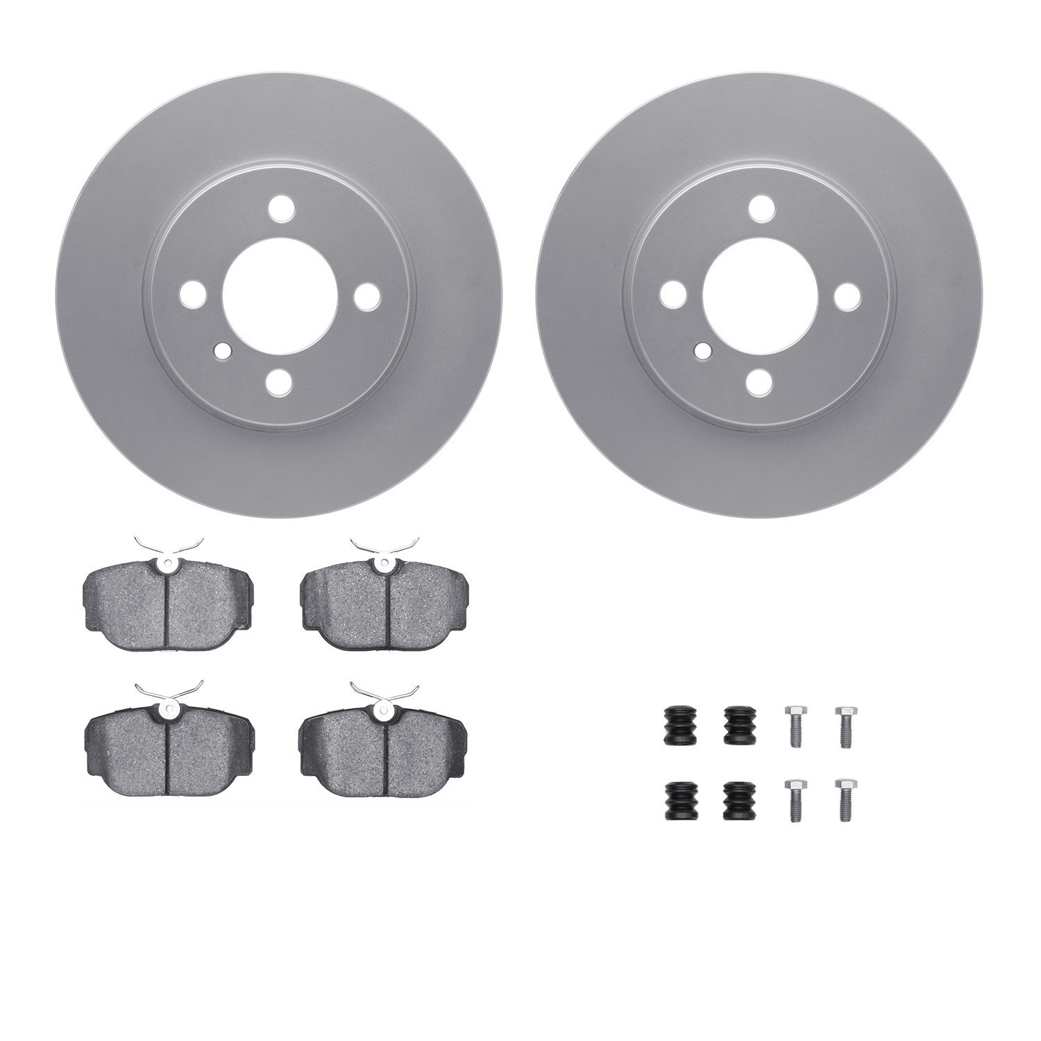 4312-31007 Geospec Brake Rotors with 3000-Series Ceramic Brake Pads & Hardware, 1984-1991 BMW, Position: Front