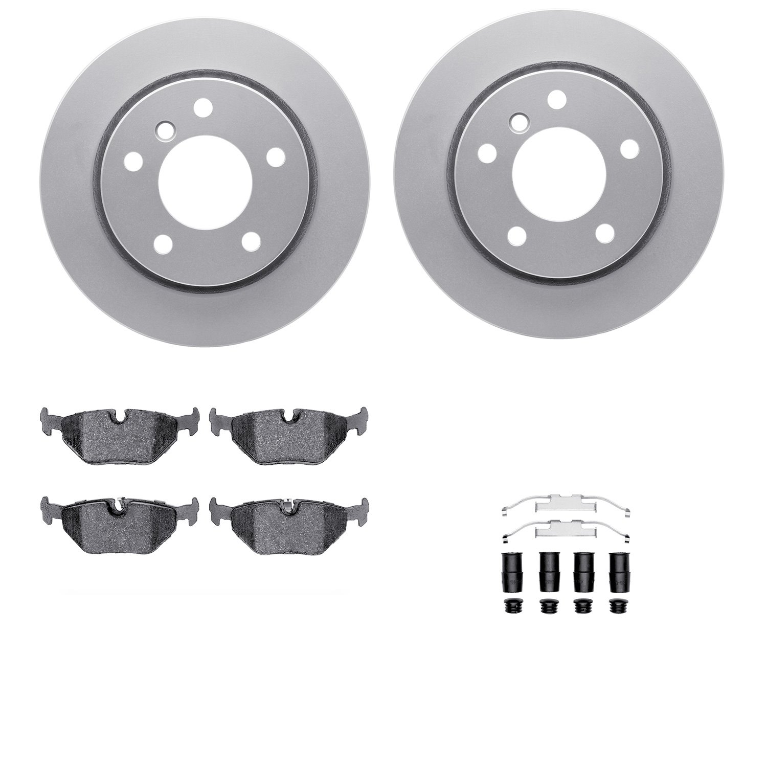 4312-31031 Geospec Brake Rotors with 3000-Series Ceramic Brake Pads & Hardware, 1996-2005 BMW, Position: Rear