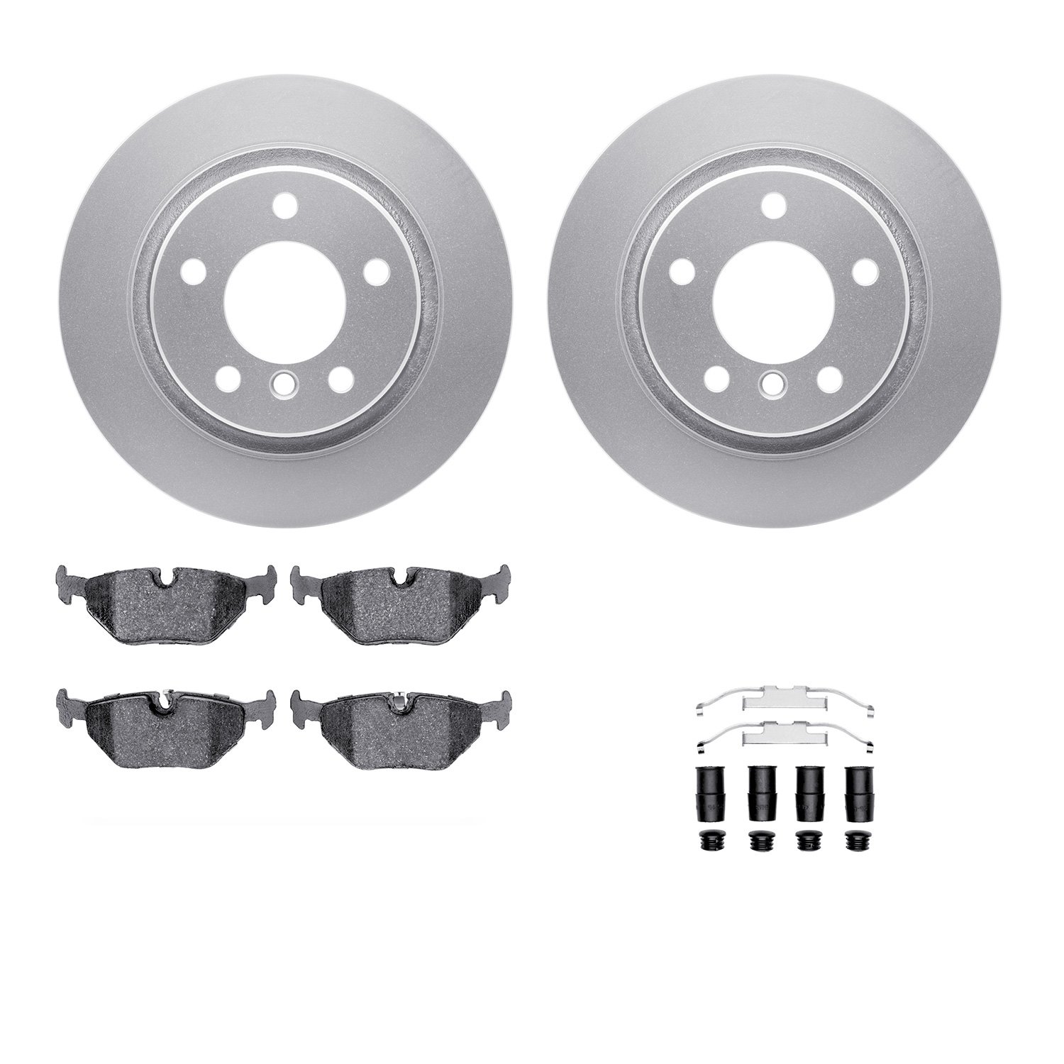 4312-31033 Geospec Brake Rotors with 3000-Series Ceramic Brake Pads & Hardware, 1999-2006 BMW, Position: Rear