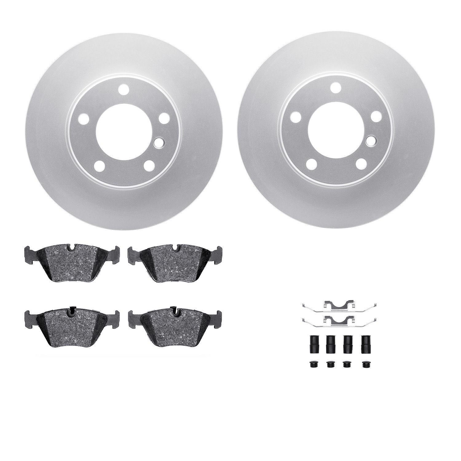 4312-31038 Geospec Brake Rotors with 3000-Series Ceramic Brake Pads & Hardware, 1996-2003 BMW, Position: Front