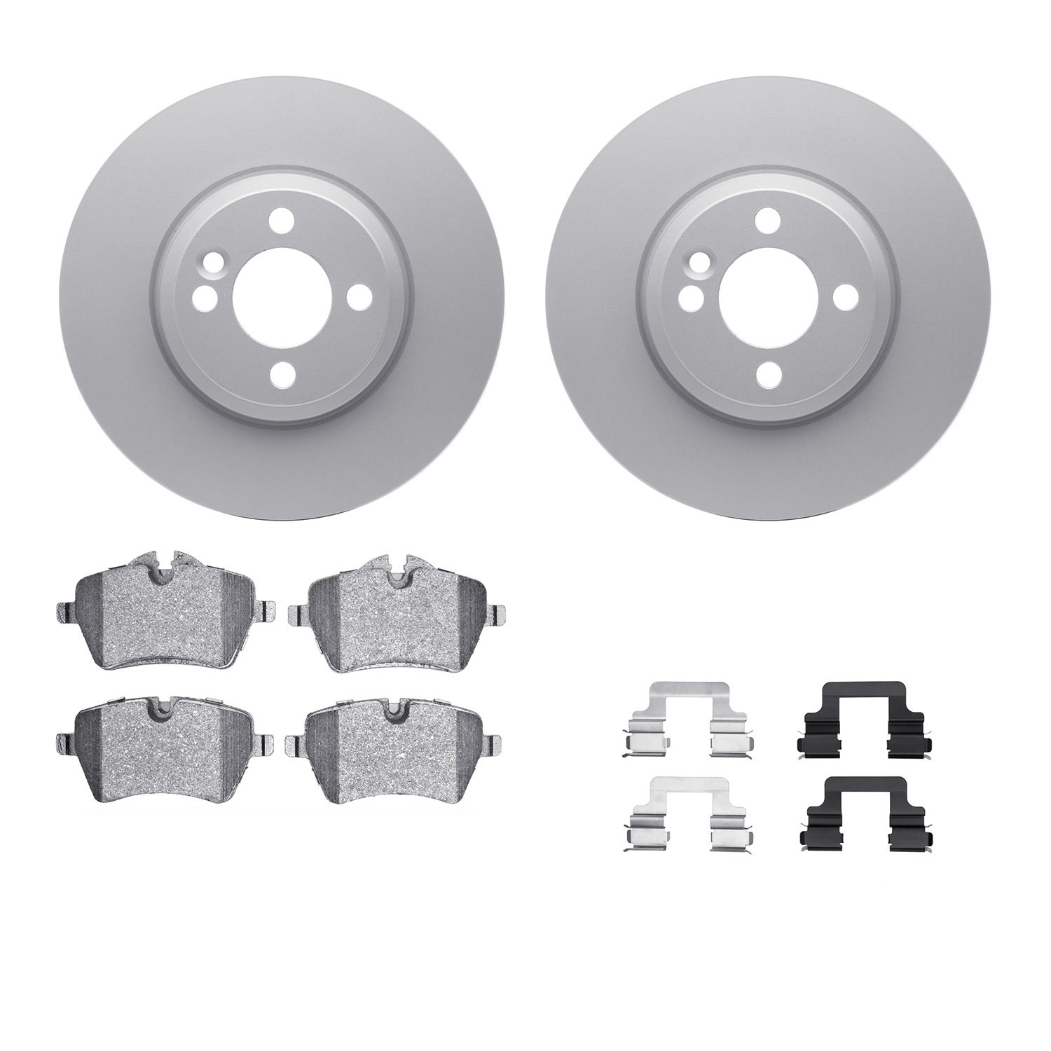 4312-32007 Geospec Brake Rotors with 3000-Series Ceramic Brake Pads & Hardware, 2007-2015 Mini, Position: Front