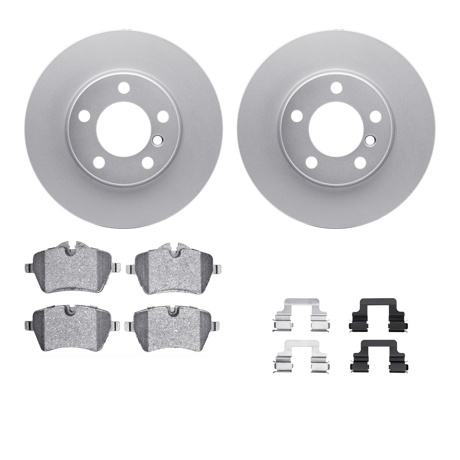 4312-32008 Geospec Brake Rotors with 3000-Series Ceramic Brake Pads & Hardware, 2011-2016 Mini, Position: Front