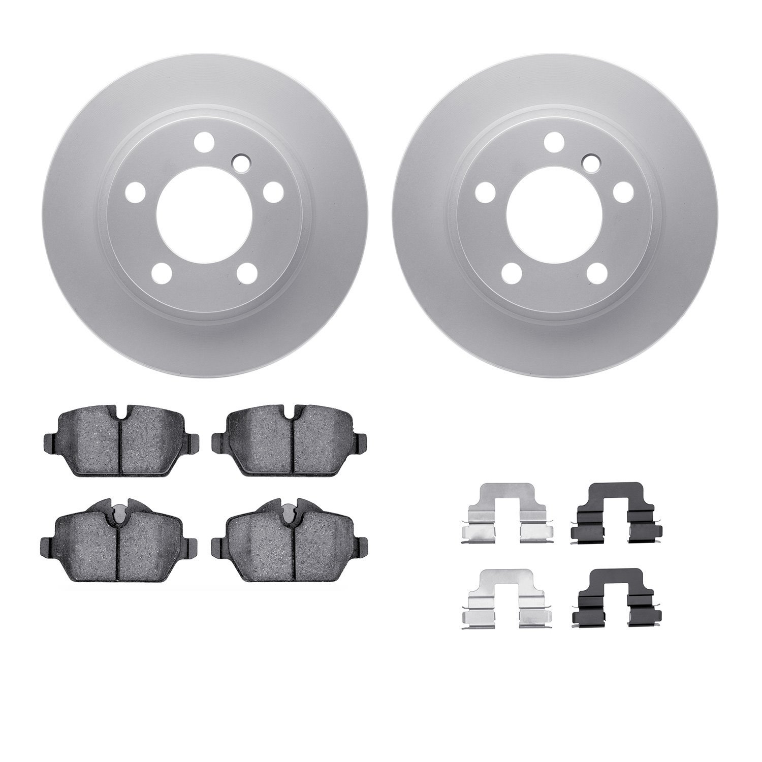 4312-32009 Geospec Brake Rotors with 3000-Series Ceramic Brake Pads & Hardware, 2011-2016 Mini, Position: Rear