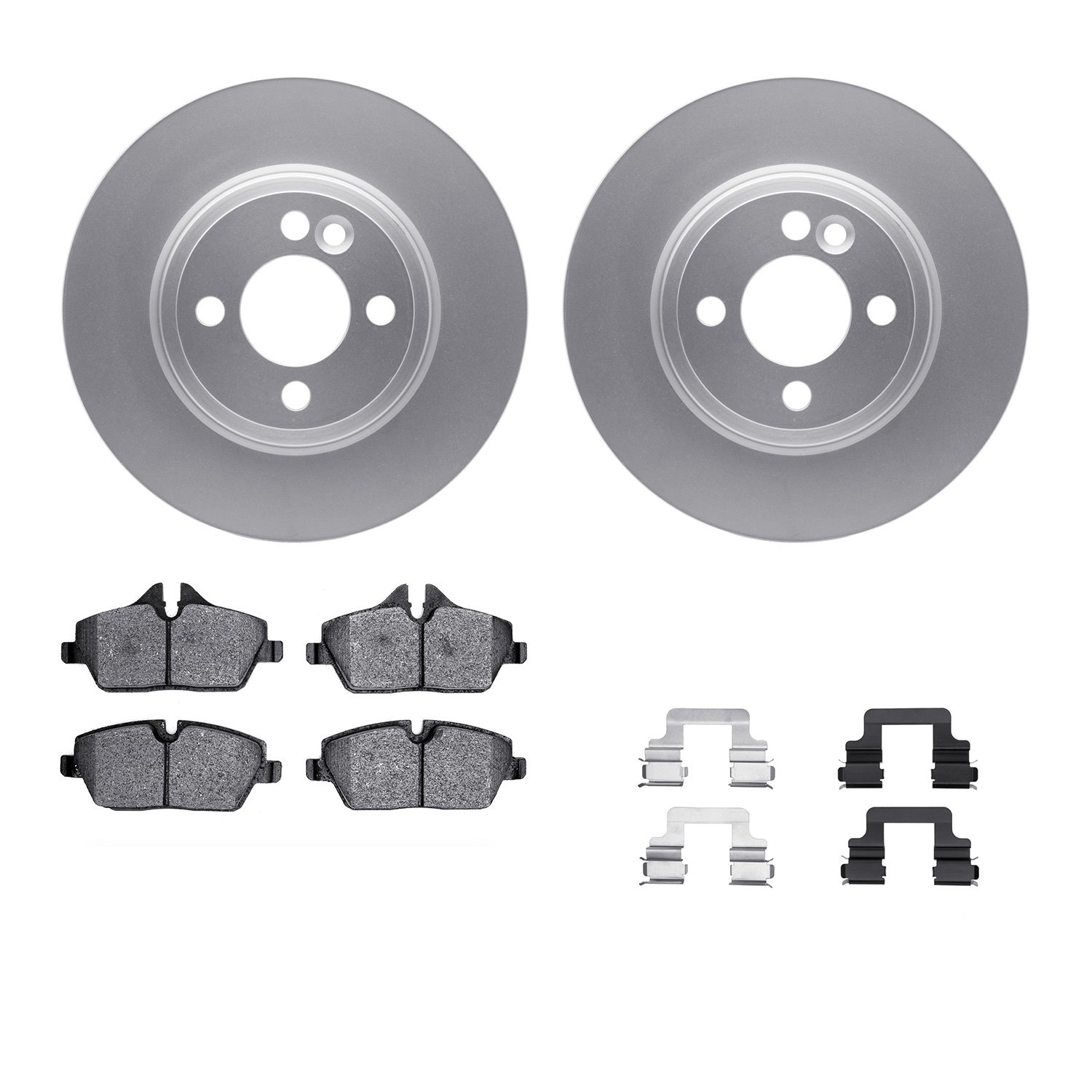 4312-32011 Geospec Brake Rotors with 3000-Series Ceramic Brake Pads & Hardware, 2007-2015 Mini, Position: Front