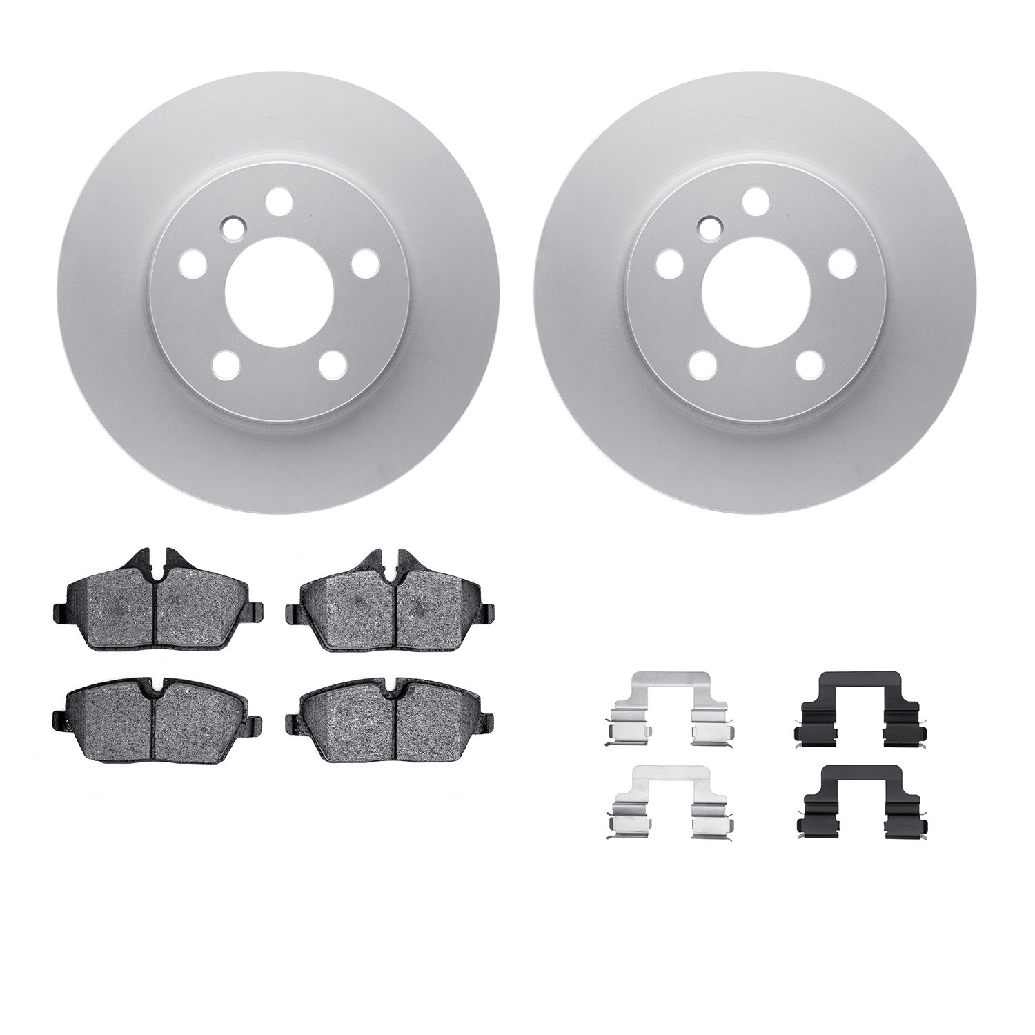 4312-32012 Geospec Brake Rotors with 3000-Series Ceramic Brake Pads & Hardware, Fits Select Mini, Position: Front