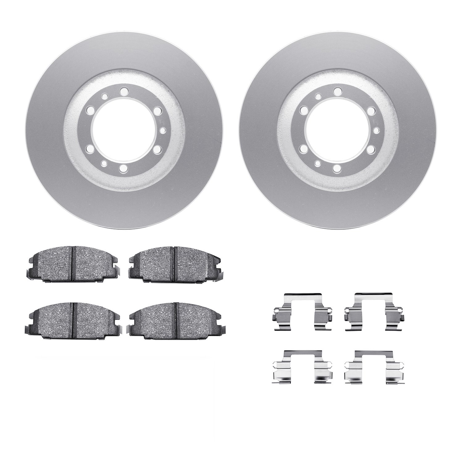 4312-37001 Geospec Brake Rotors with 3000-Series Ceramic Brake Pads & Hardware, 1995-1995 GM, Position: Front