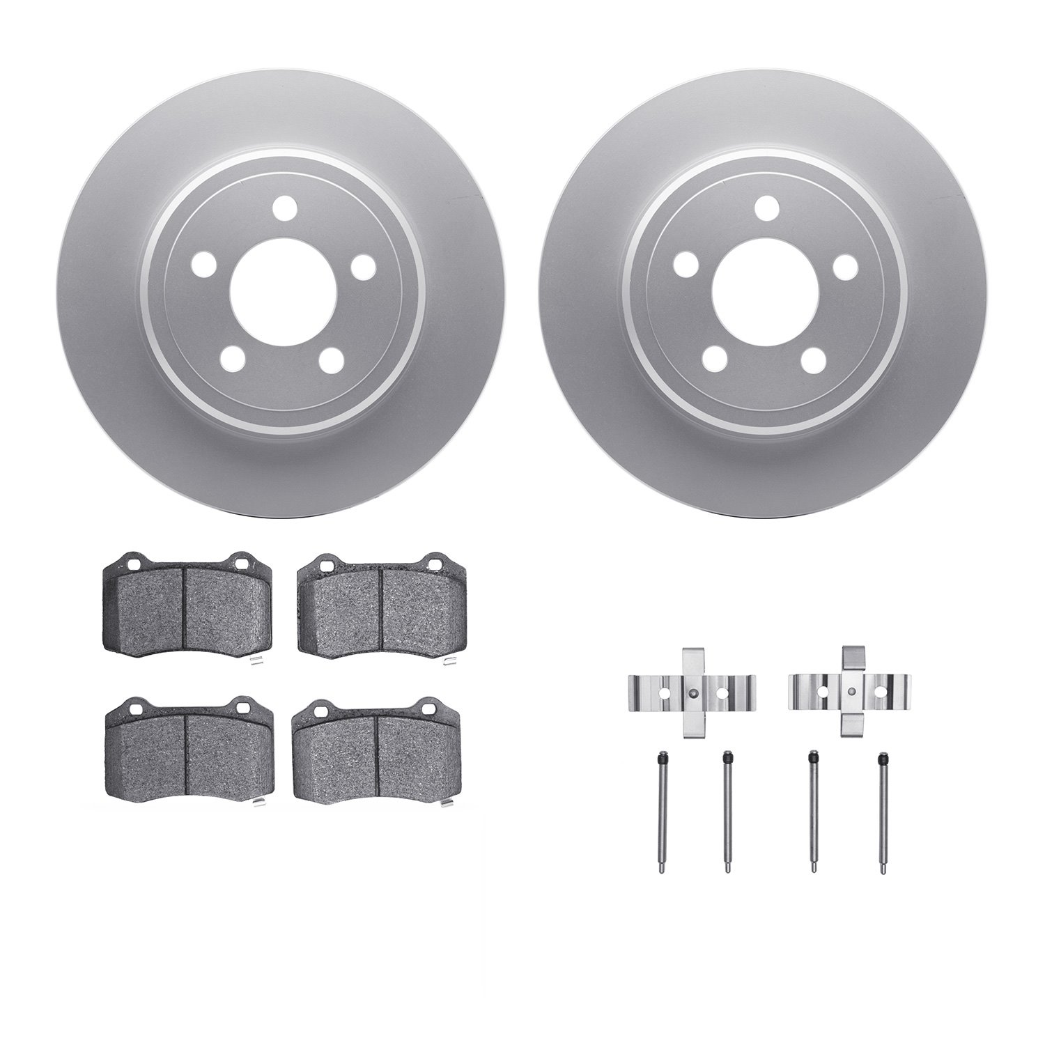 4312-39014 Geospec Brake Rotors with 3000-Series Ceramic Brake Pads & Hardware, Fits Select Mopar, Position: Rear