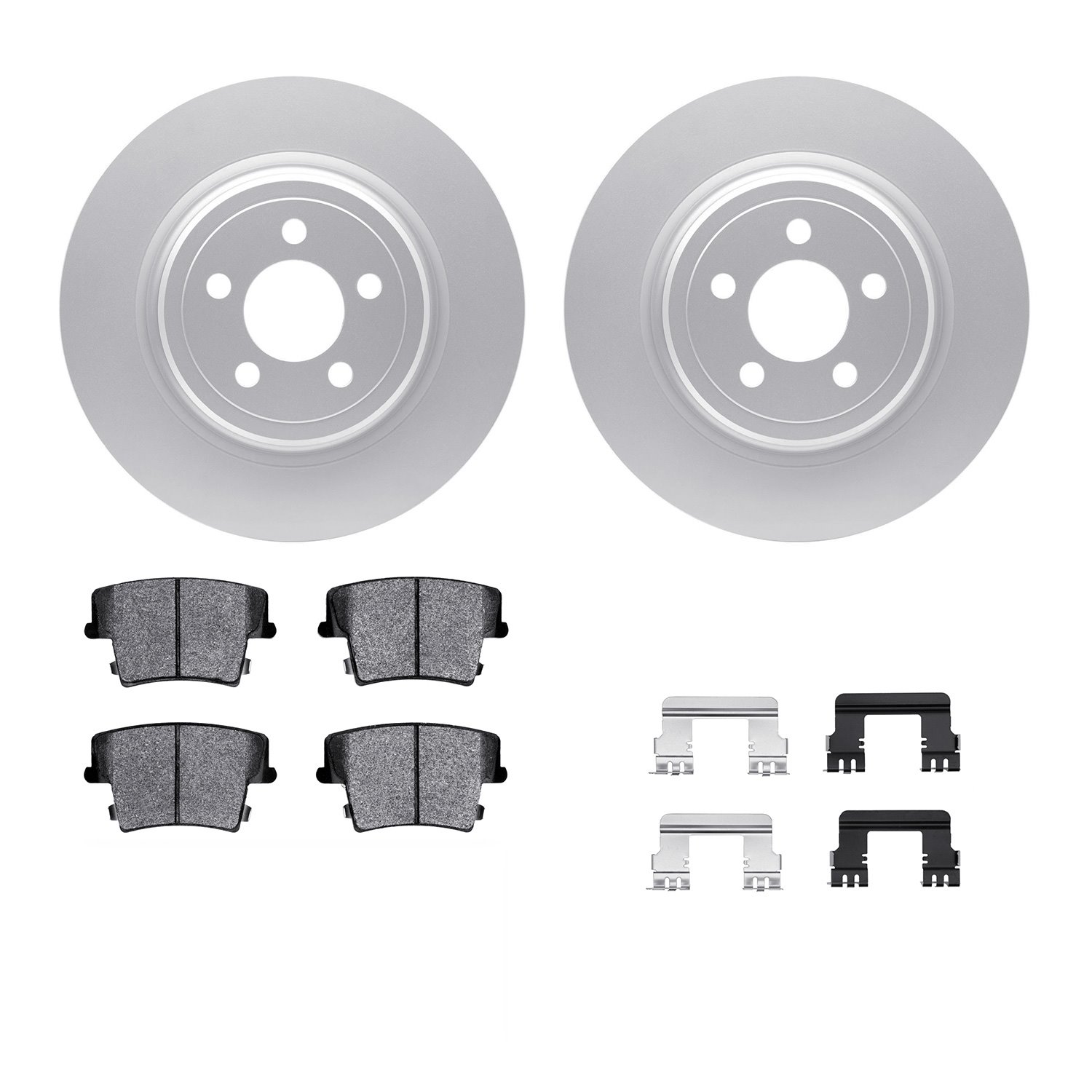 4312-39019 Geospec Brake Rotors with 3000-Series Ceramic Brake Pads & Hardware, 2006-2014 Mopar, Position: Rear