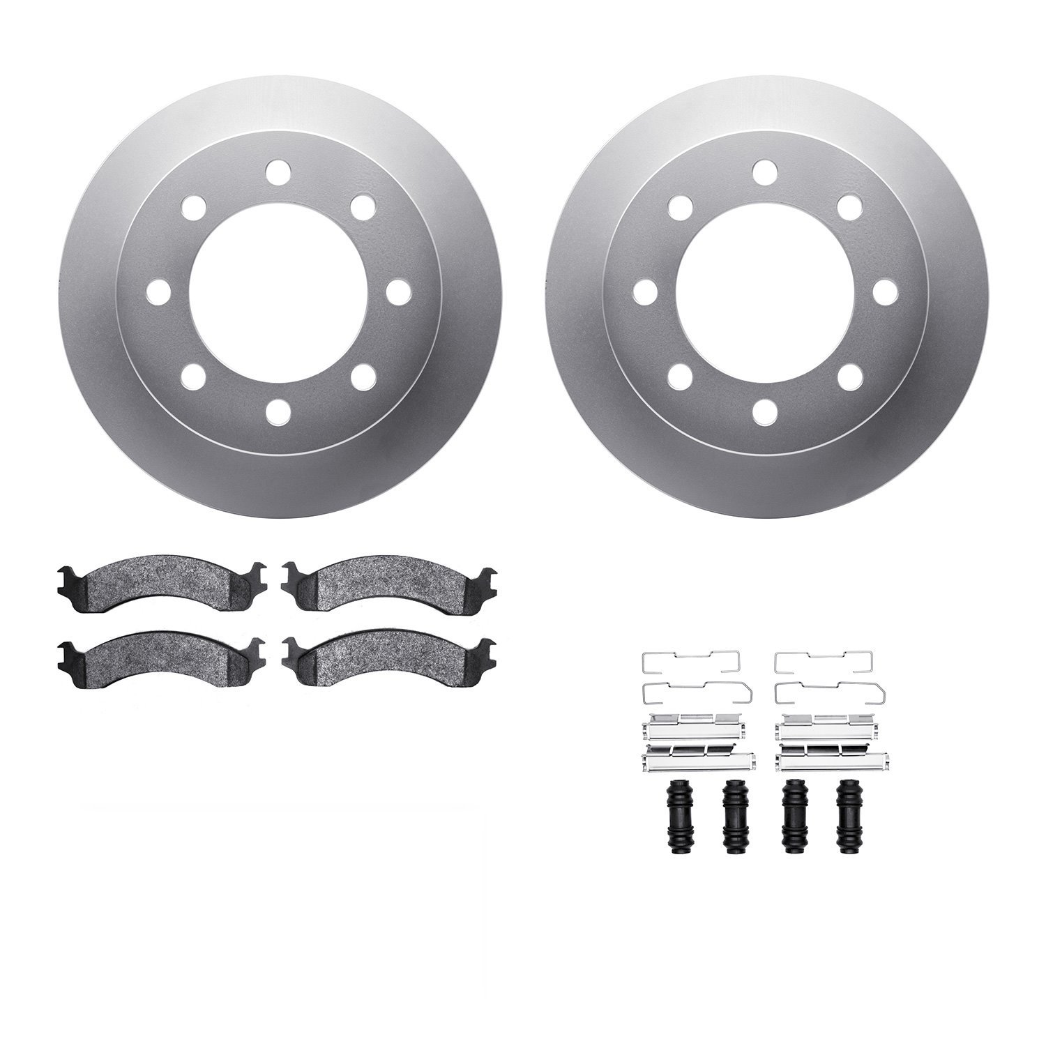 4312-40024 Geospec Brake Rotors with 3000-Series Ceramic Brake Pads & Hardware, 2000-2002 Mopar, Position: Front