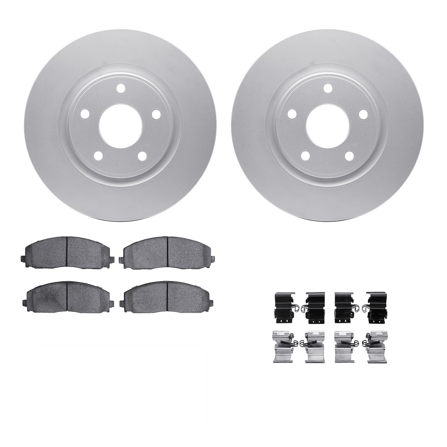 4312-40038 Geospec Brake Rotors with 3000-Series Ceramic Brake Pads & Hardware, Fits Select Multiple Makes/Models, Position: Fro