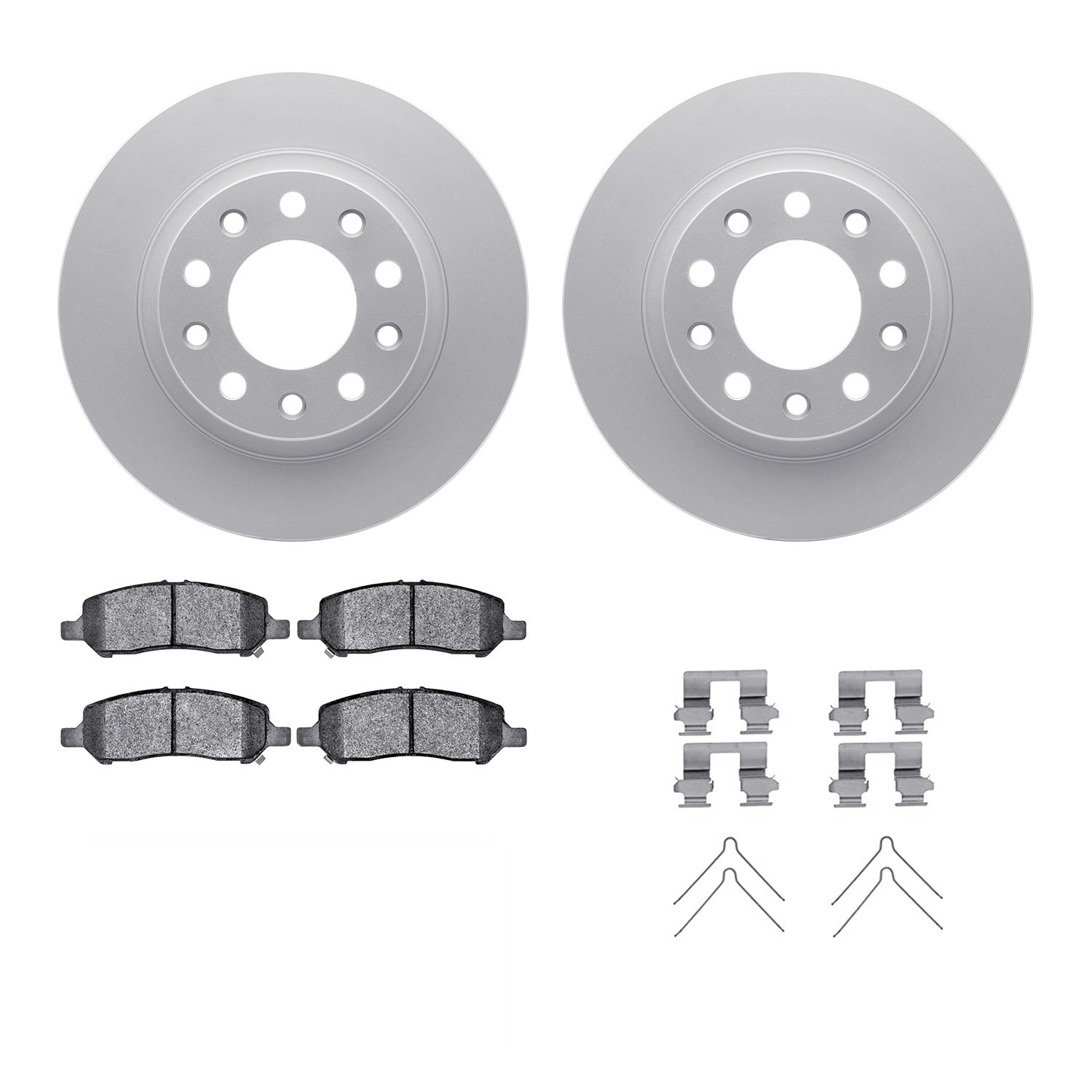 4312-40040 Geospec Brake Rotors with 3000-Series Ceramic Brake Pads & Hardware, 2013-2016 Mopar, Position: Rear