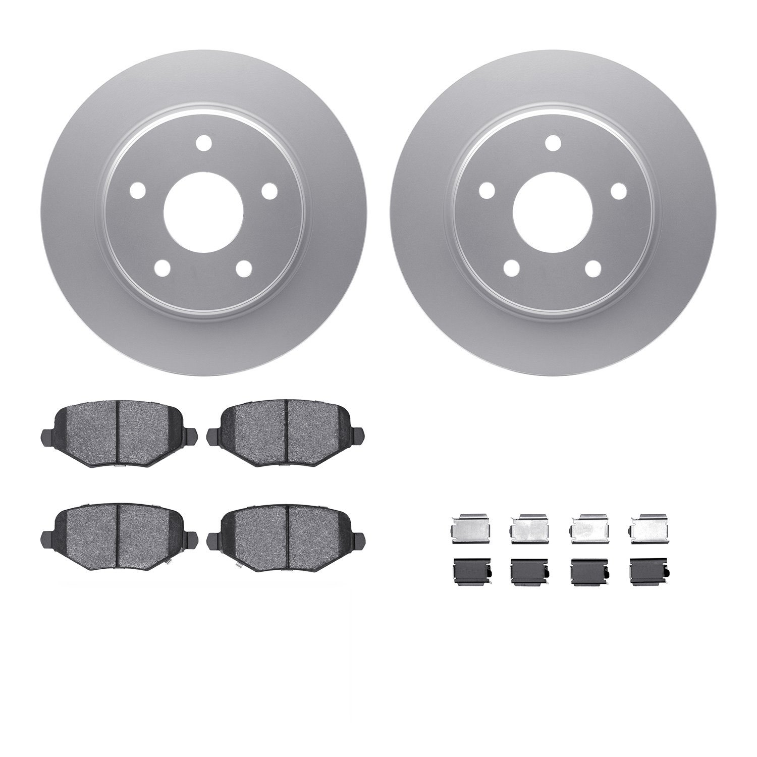 4312-40042 Geospec Brake Rotors with 3000-Series Ceramic Brake Pads & Hardware, 2009-2014 Multiple Makes/Models, Position: Rear