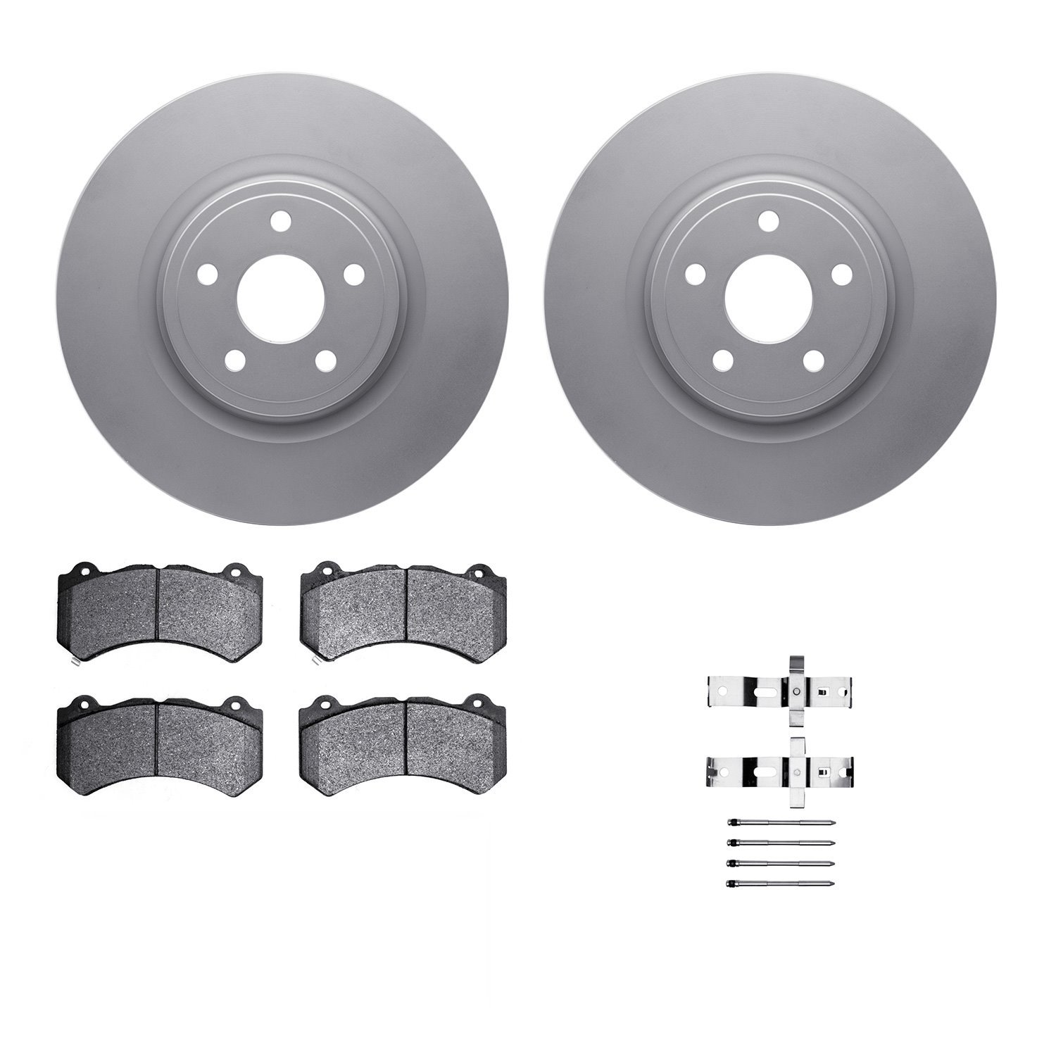 4312-42022 Geospec Brake Rotors with 3000-Series Ceramic Brake Pads & Hardware, Fits Select Mopar, Position: Front