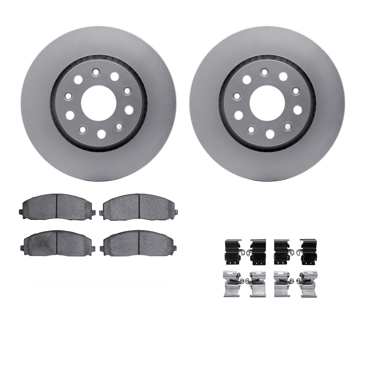 4312-42025 Geospec Brake Rotors with 3000-Series Ceramic Brake Pads & Hardware, Fits Select Mopar, Position: Front