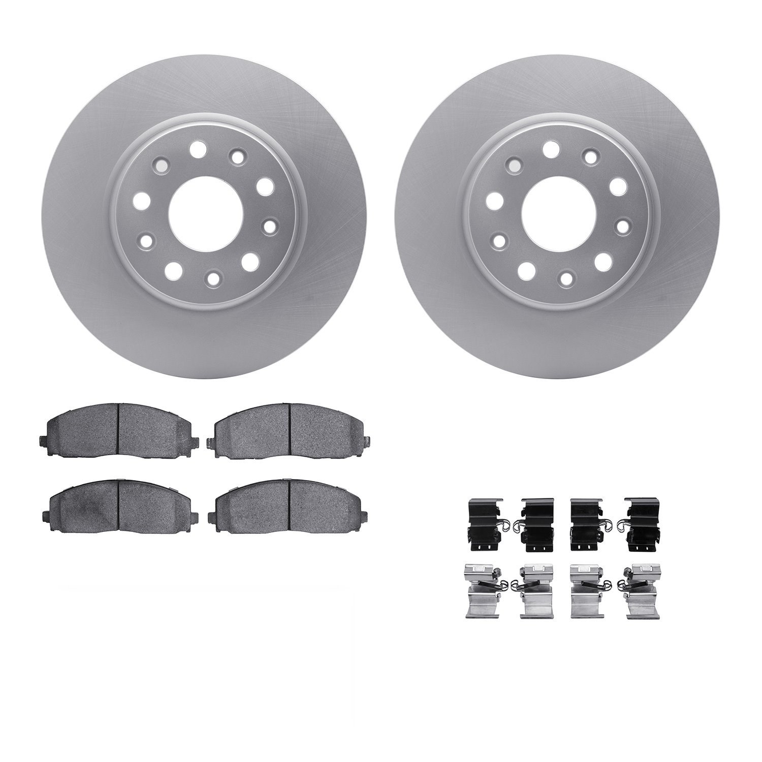 4312-42026 Geospec Brake Rotors with 3000-Series Ceramic Brake Pads & Hardware, Fits Select Mopar, Position: Front