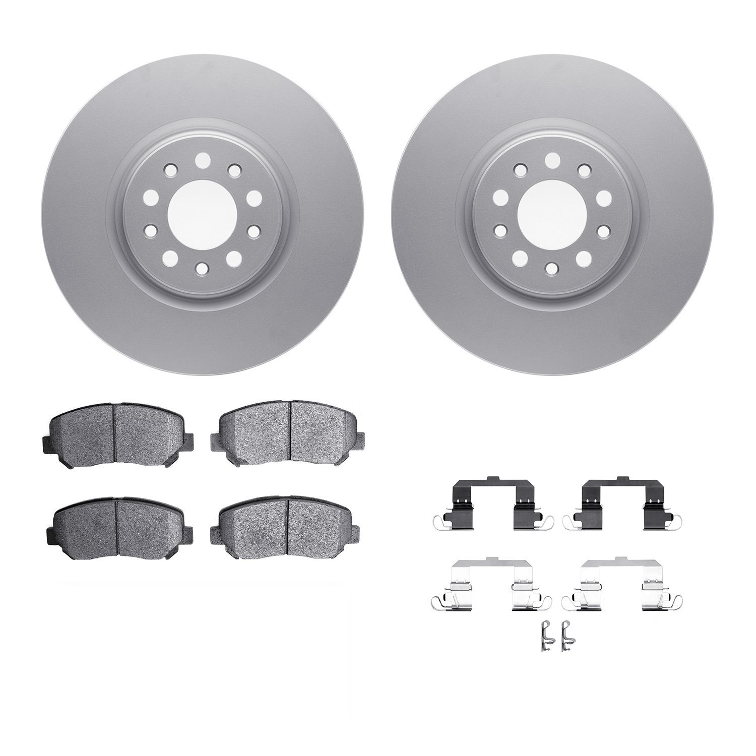 4312-42027 Geospec Brake Rotors with 3000-Series Ceramic Brake Pads & Hardware, 2015-2015 Mopar, Position: Front
