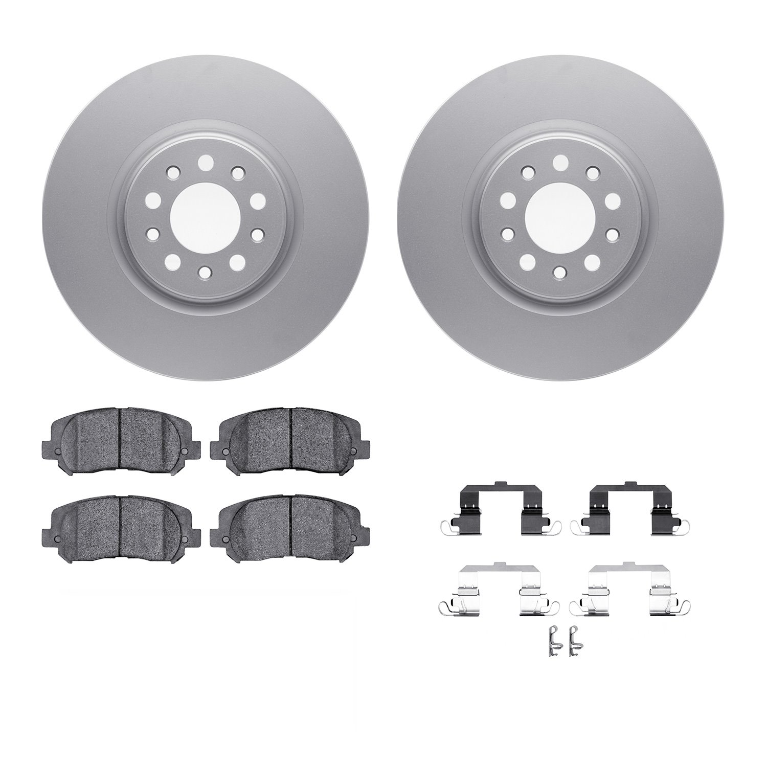 4312-42028 Geospec Brake Rotors with 3000-Series Ceramic Brake Pads & Hardware, Fits Select Mopar, Position: Front