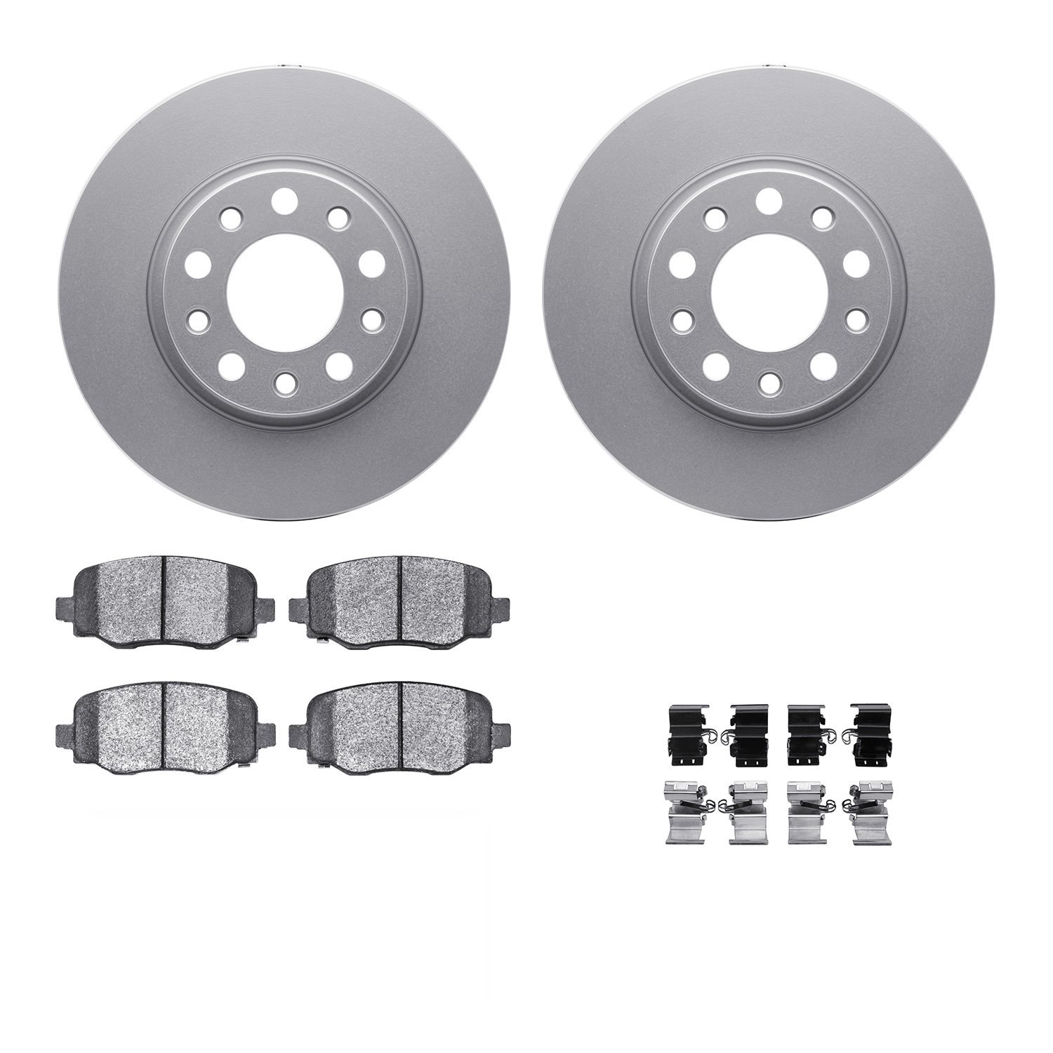 4312-42031 Geospec Brake Rotors with 3000-Series Ceramic Brake Pads & Hardware, Fits Select Mopar, Position: Rear