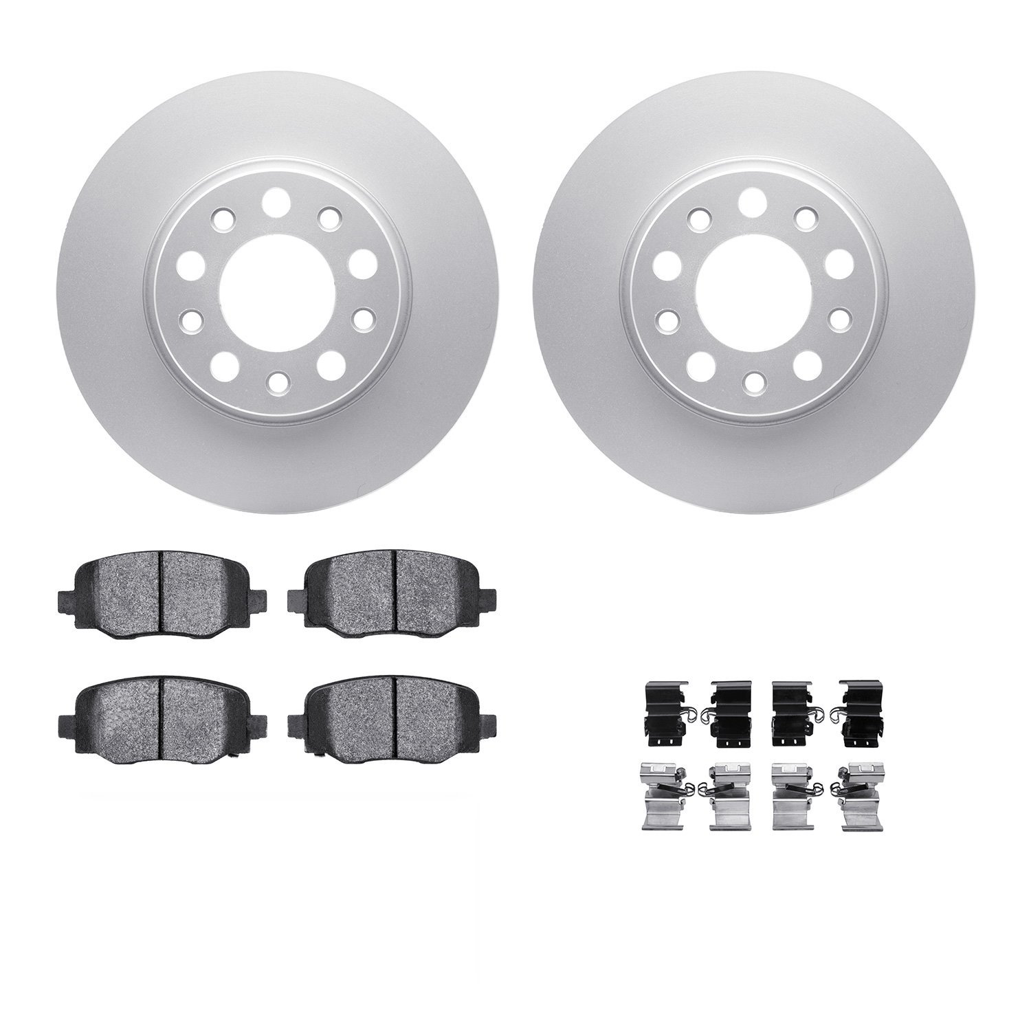 4312-42032 Geospec Brake Rotors with 3000-Series Ceramic Brake Pads & Hardware, Fits Select Mopar, Position: Rear