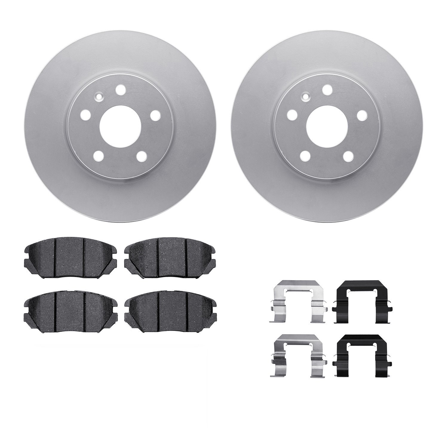 4312-45014 Geospec Brake Rotors with 3000-Series Ceramic Brake Pads & Hardware, 2010-2020 GM, Position: Front