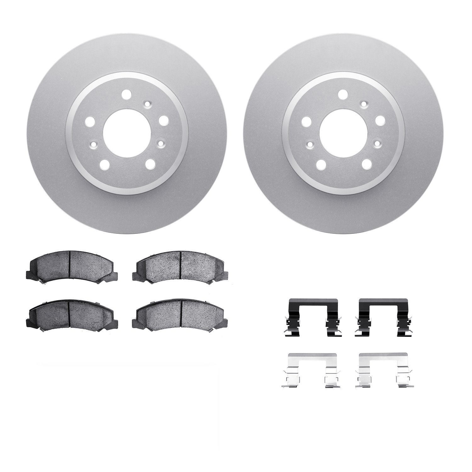 4312-45015 Geospec Brake Rotors with 3000-Series Ceramic Brake Pads & Hardware, 2006-2016 GM, Position: Front