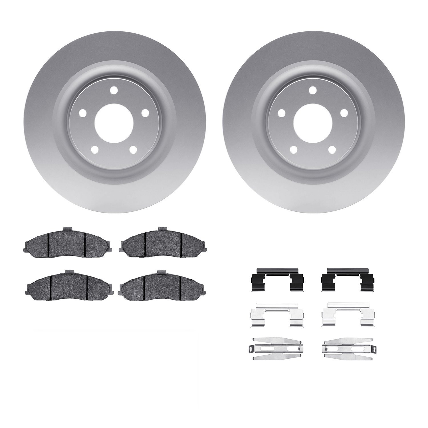 4312-46004 Geospec Brake Rotors with 3000-Series Ceramic Brake Pads & Hardware, 2010-2013 GM, Position: Front