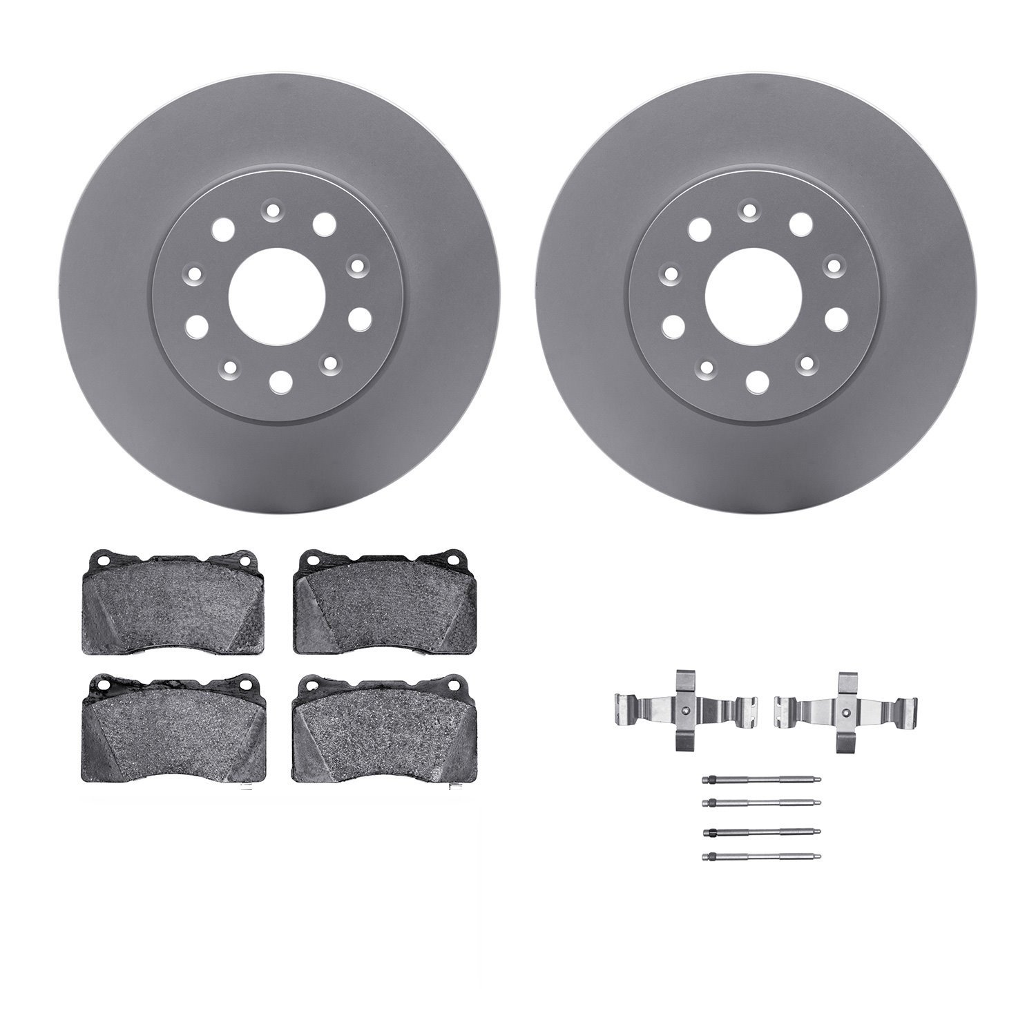 4312-46017 Geospec Brake Rotors with 3000-Series Ceramic Brake Pads & Hardware, 2014-2020 GM, Position: Front