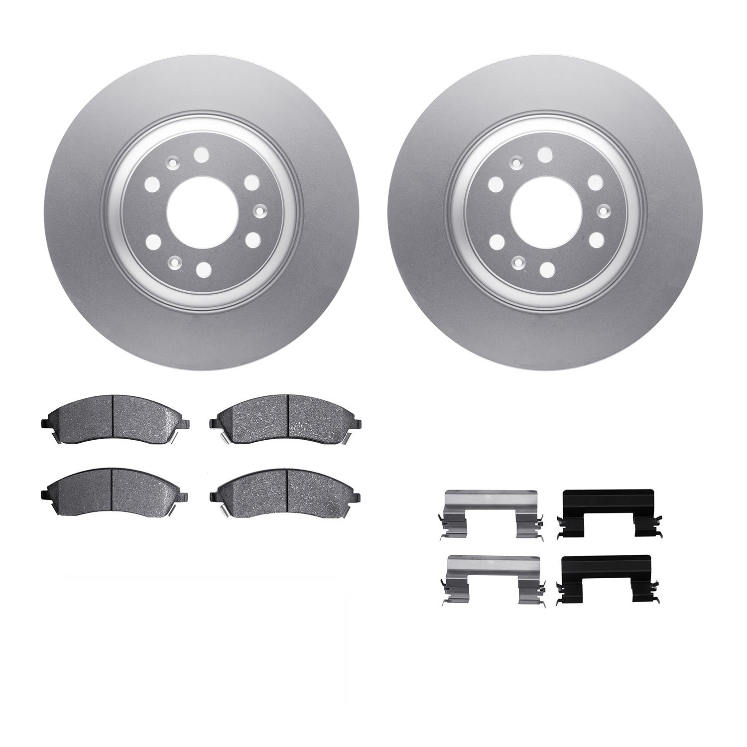 4312-46023 Geospec Brake Rotors with 3000-Series Ceramic Brake Pads & Hardware, 2004-2009 GM, Position: Front