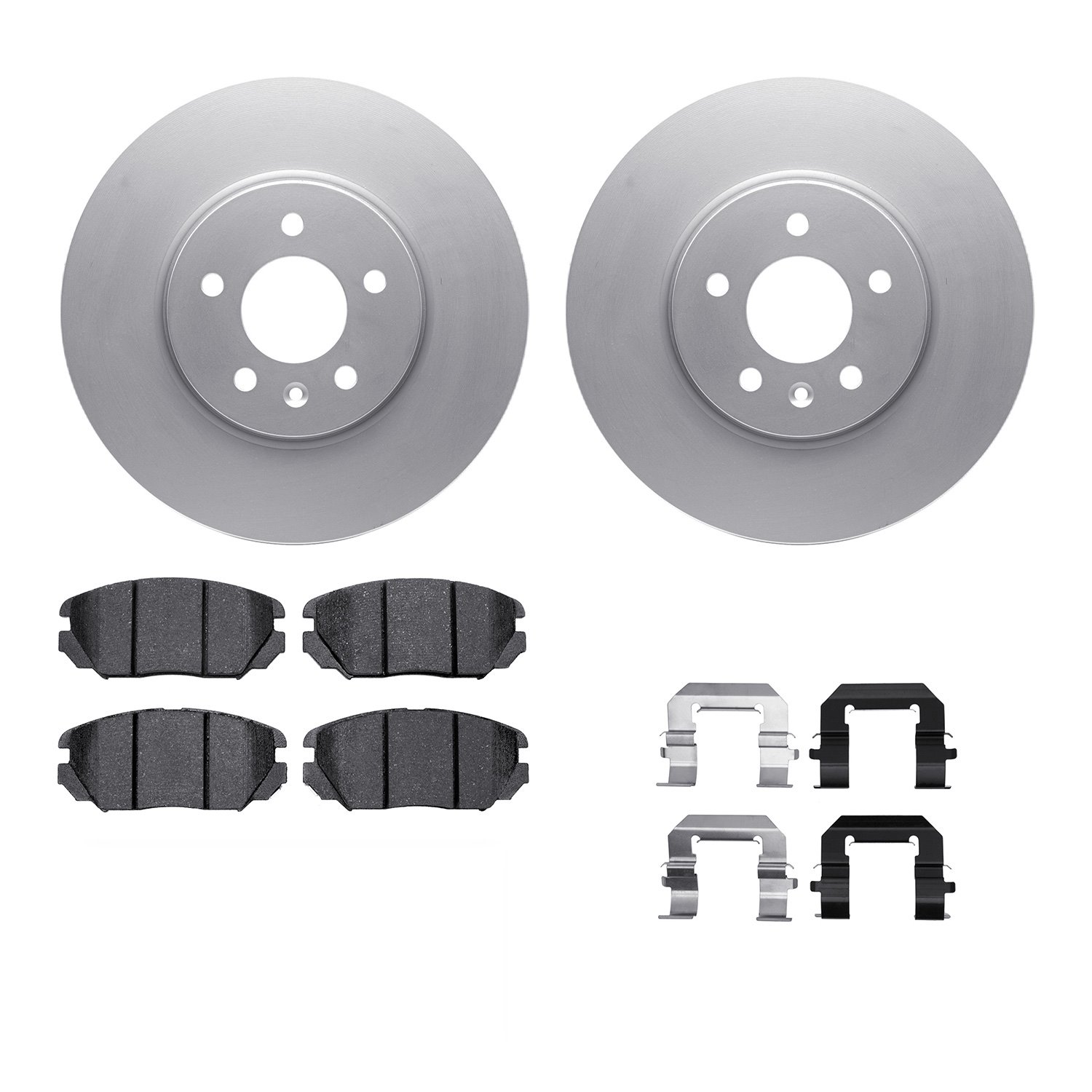 4312-46027 Geospec Brake Rotors with 3000-Series Ceramic Brake Pads & Hardware, 2014-2019 GM, Position: Front