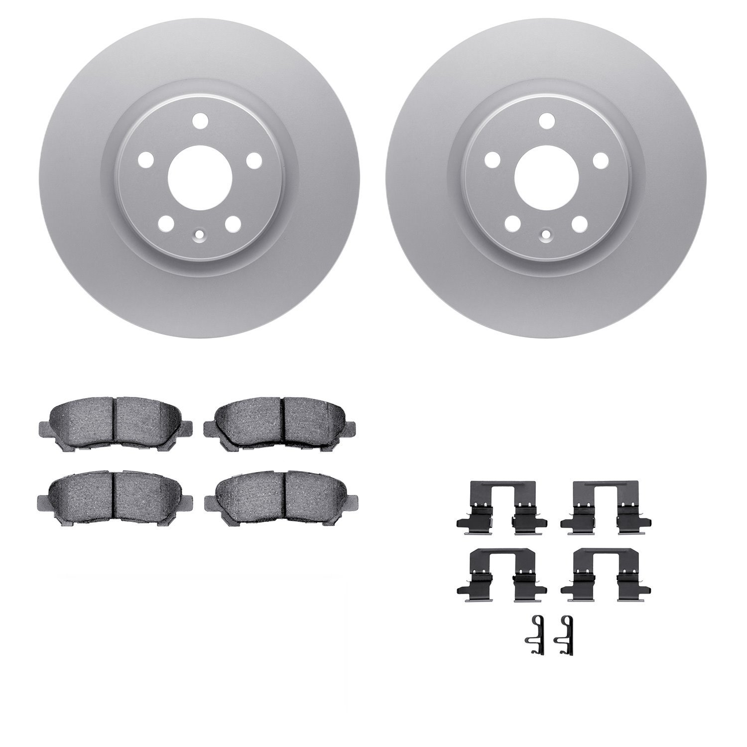 4312-46029 Geospec Brake Rotors with 3000-Series Ceramic Brake Pads & Hardware, 2008-2014 GM, Position: Front