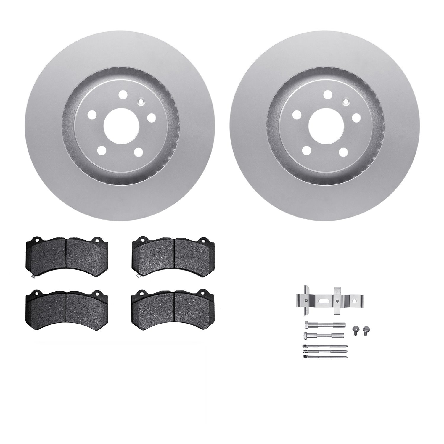 4312-46036 Geospec Brake Rotors with 3000-Series Ceramic Brake Pads & Hardware, 2009-2015 GM, Position: Front