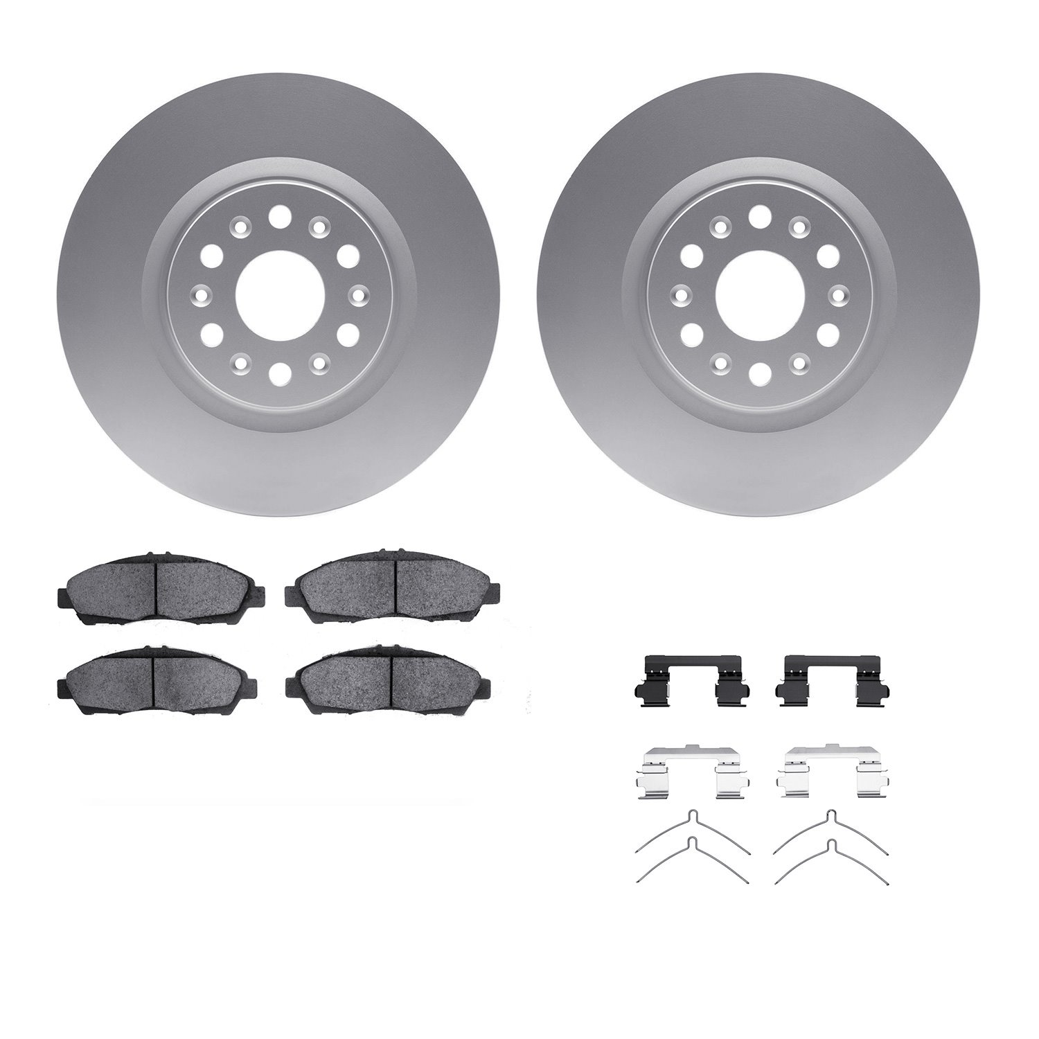 4312-46045 Geospec Brake Rotors with 3000-Series Ceramic Brake Pads & Hardware, 2017-2020 GM, Position: Front