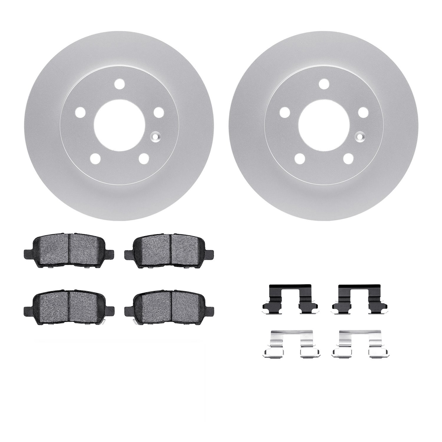 4312-47022 Geospec Brake Rotors with 3000-Series Ceramic Brake Pads & Hardware, 2004-2016 GM, Position: Rear