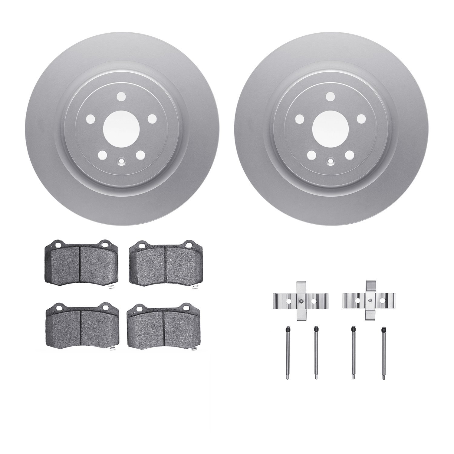 4312-47027 Geospec Brake Rotors with 3000-Series Ceramic Brake Pads & Hardware, Fits Select GM, Position: Rear