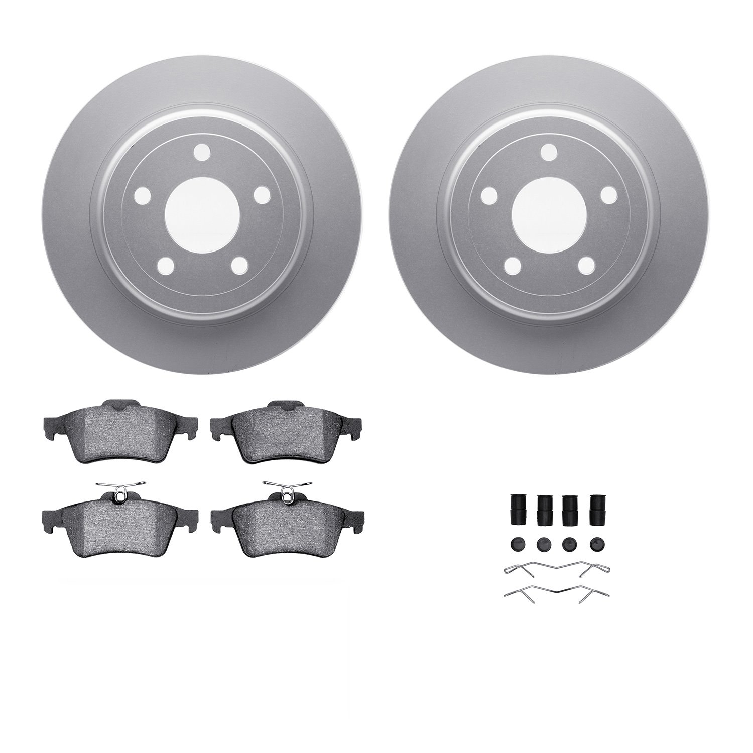 4312-47029 Geospec Brake Rotors with 3000-Series Ceramic Brake Pads & Hardware, 2008-2010 GM, Position: Rear