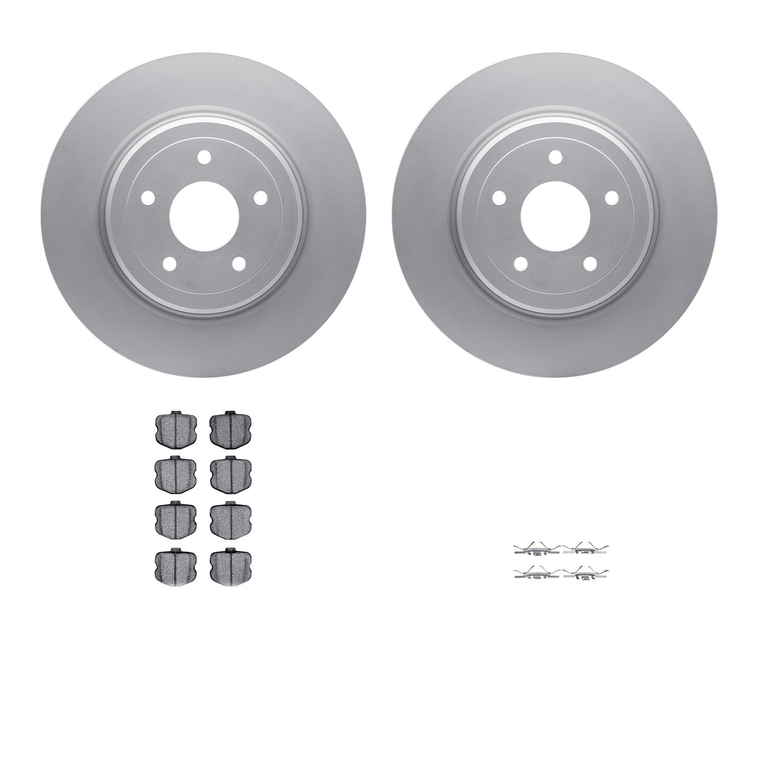 4312-47032 Geospec Brake Rotors with 3000-Series Ceramic Brake Pads & Hardware, 2006-2013 GM, Position: Rear