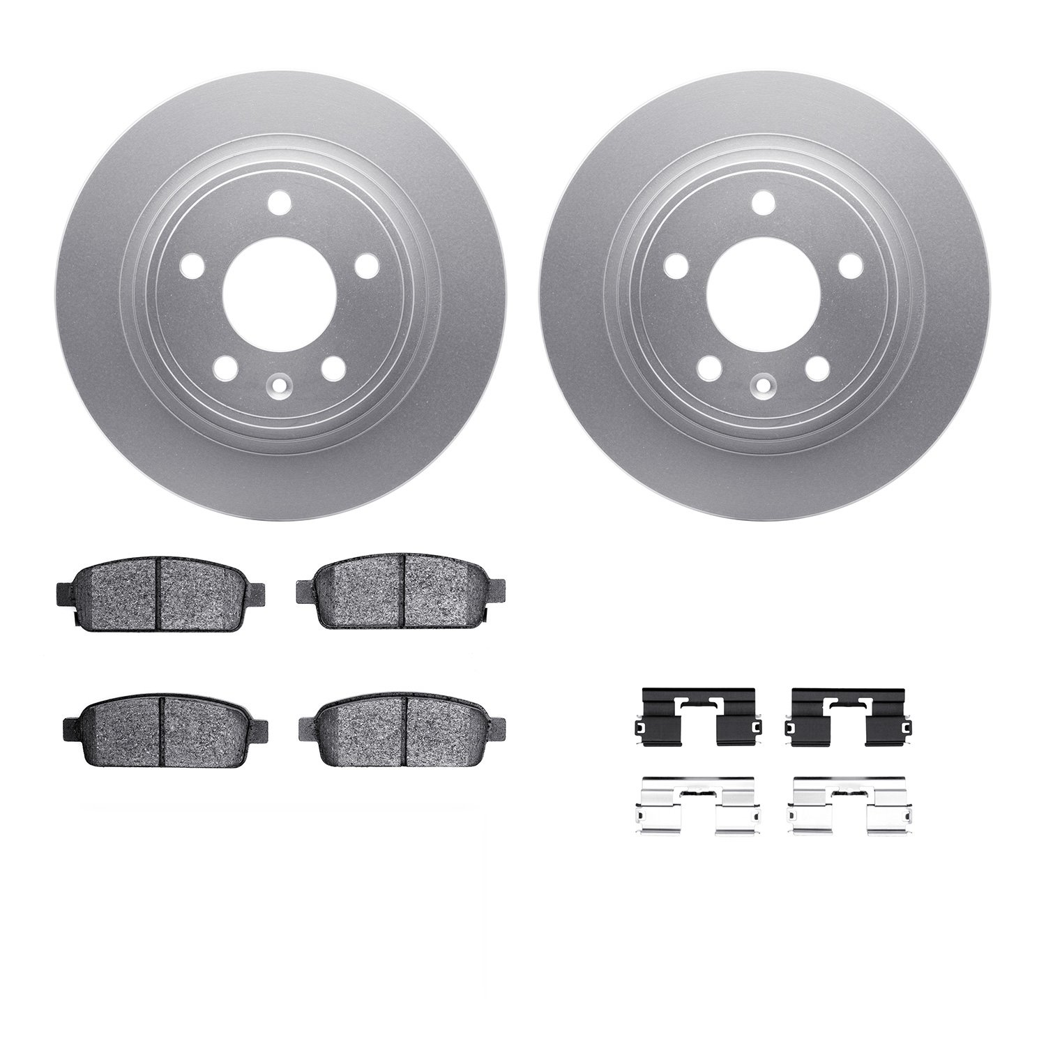 4312-47037 Geospec Brake Rotors with 3000-Series Ceramic Brake Pads & Hardware, 2011-2019 GM, Position: Rear