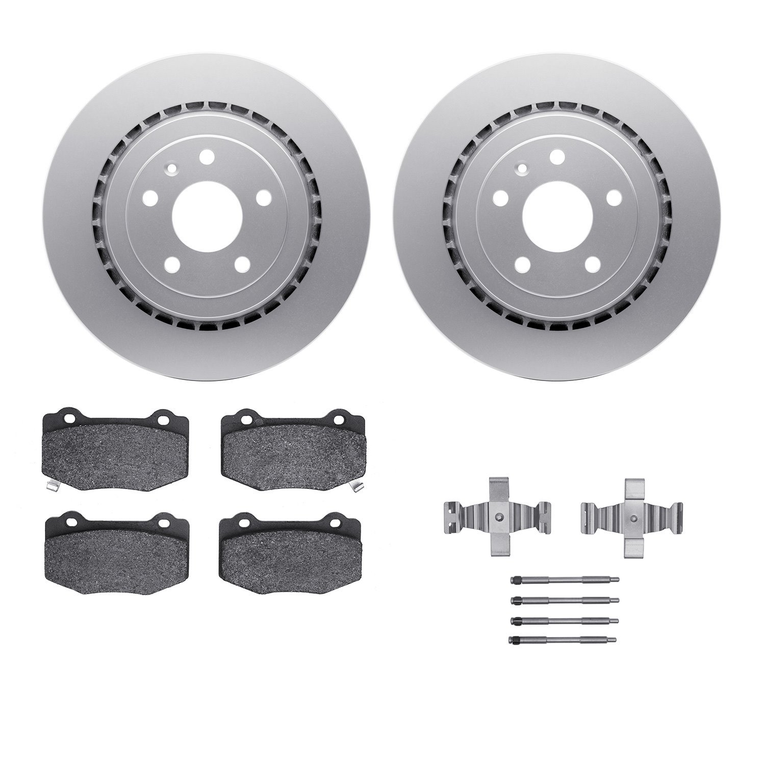 4312-47040 Geospec Brake Rotors with 3000-Series Ceramic Brake Pads & Hardware, 2014-2019 GM, Position: Rear
