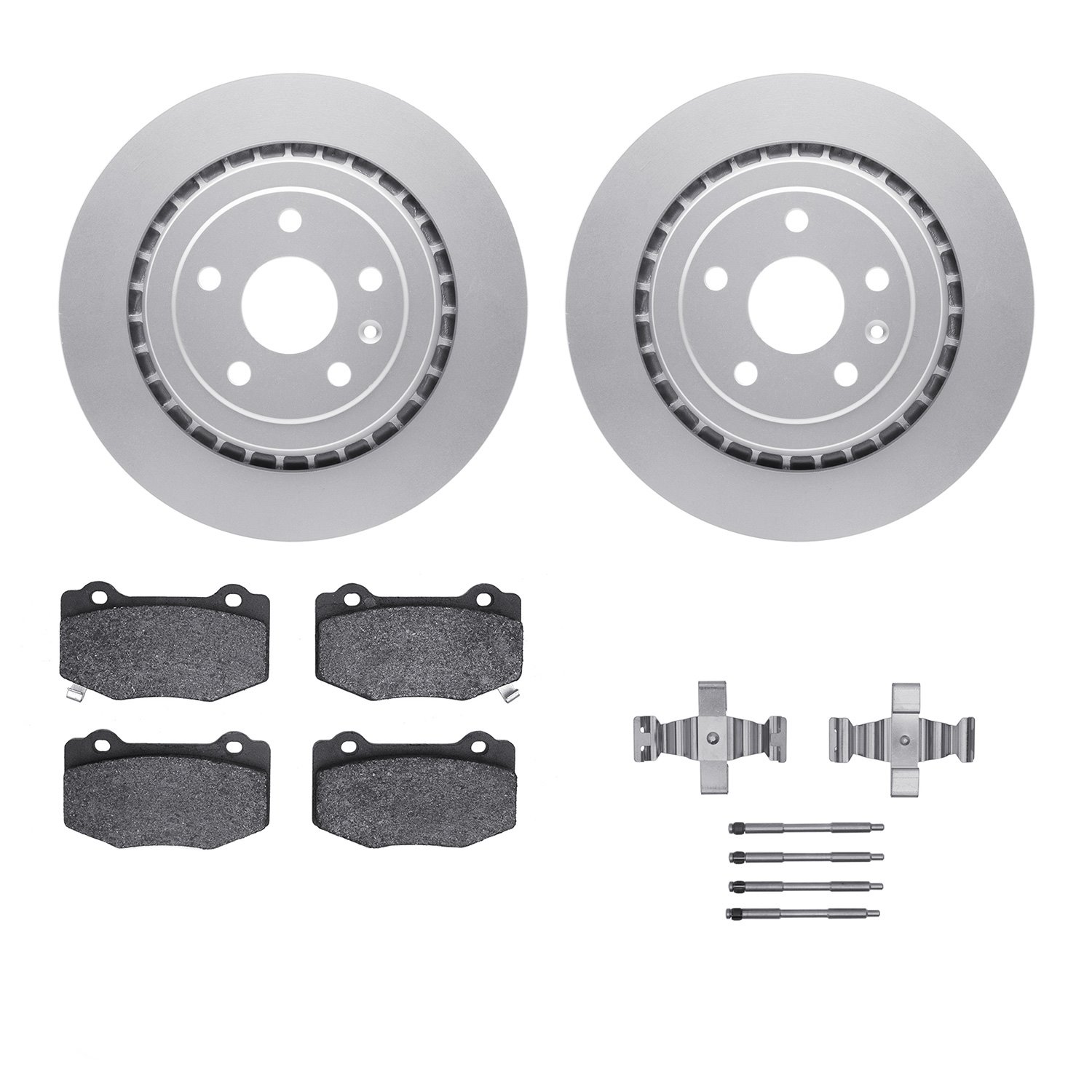 4312-47041 Geospec Brake Rotors with 3000-Series Ceramic Brake Pads & Hardware, Fits Select GM, Position: Rear