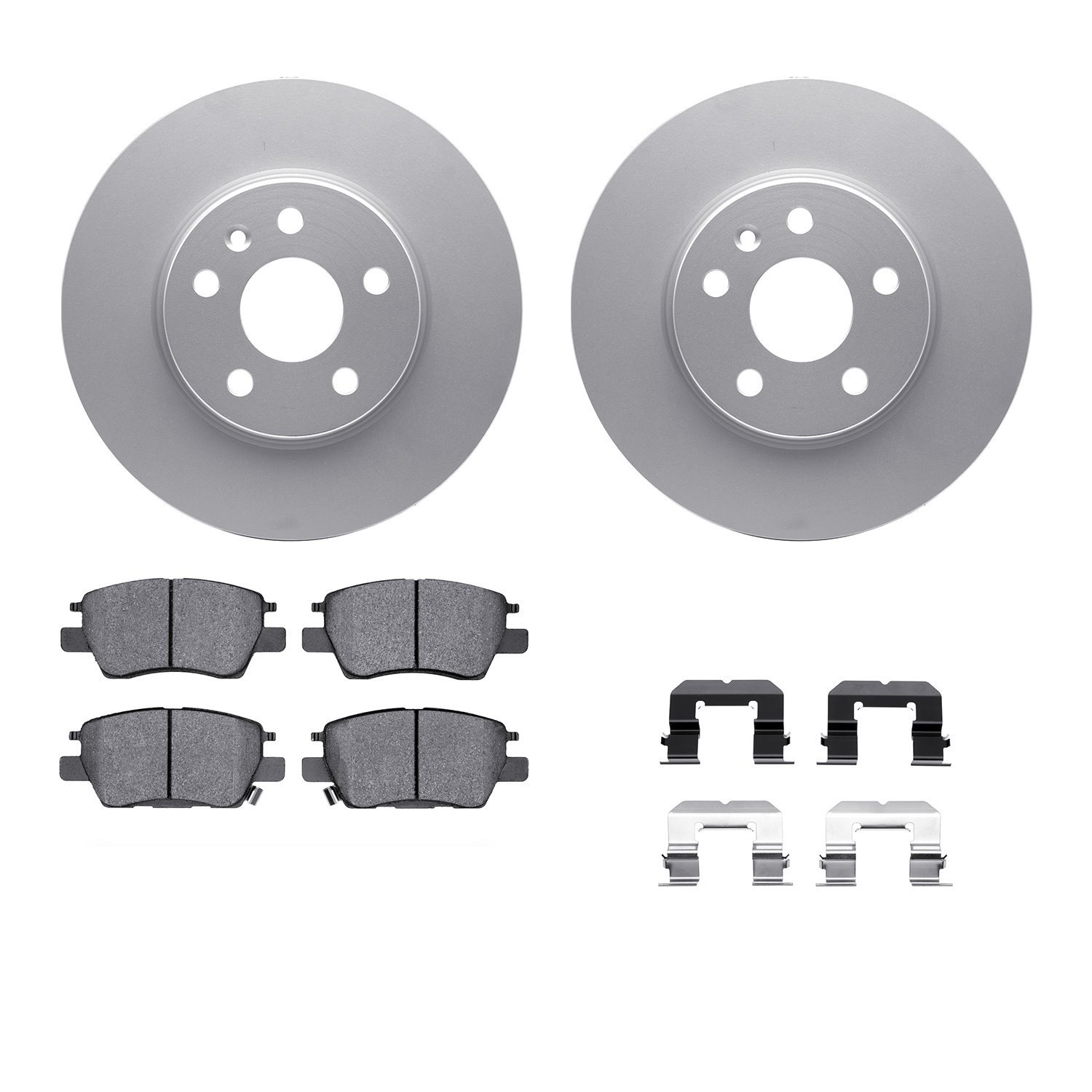 4312-47044 Geospec Brake Rotors with 3000-Series Ceramic Brake Pads & Hardware, Fits Select GM, Position: Front
